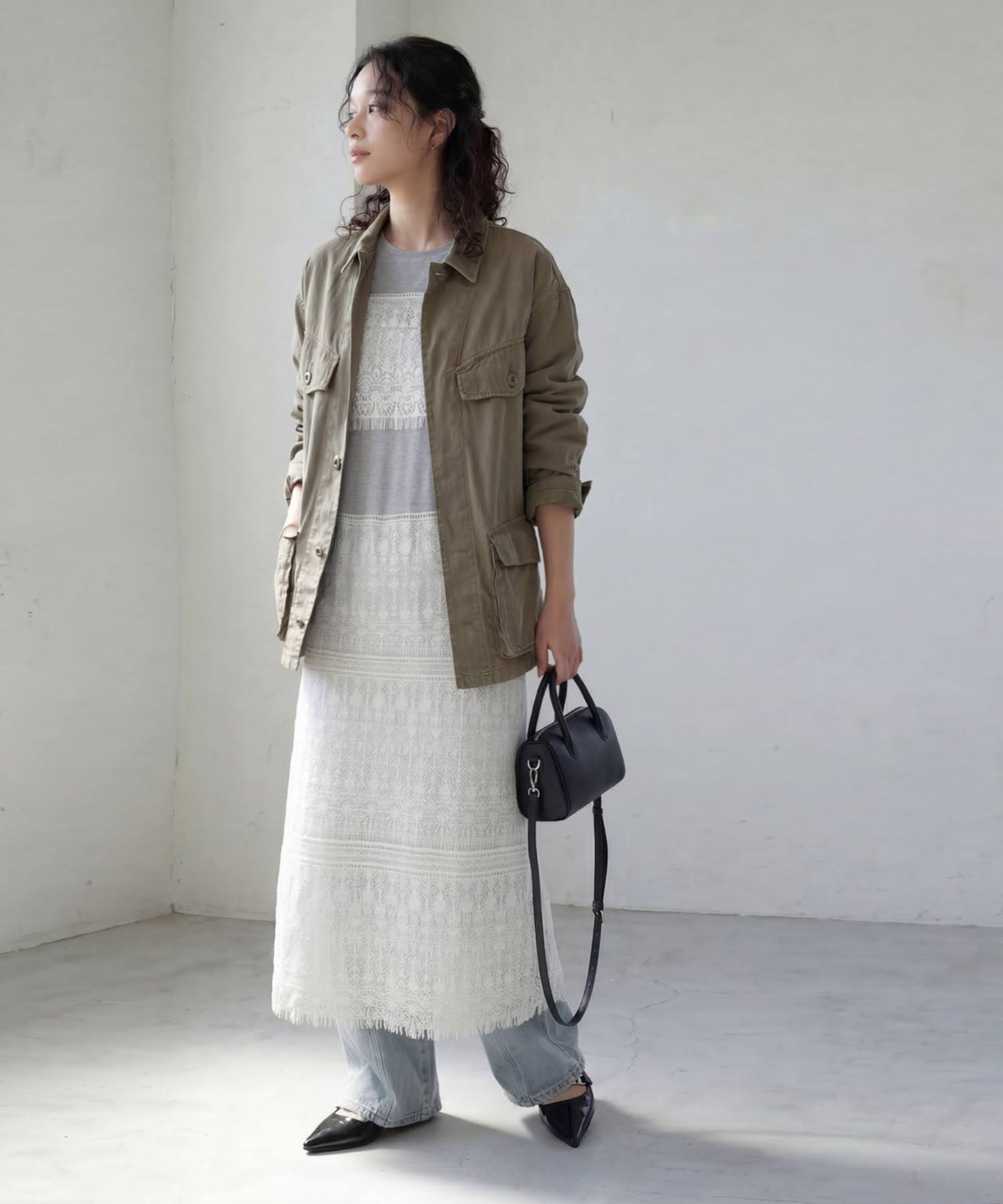 Street Pattern Shirt Dress Ladies
