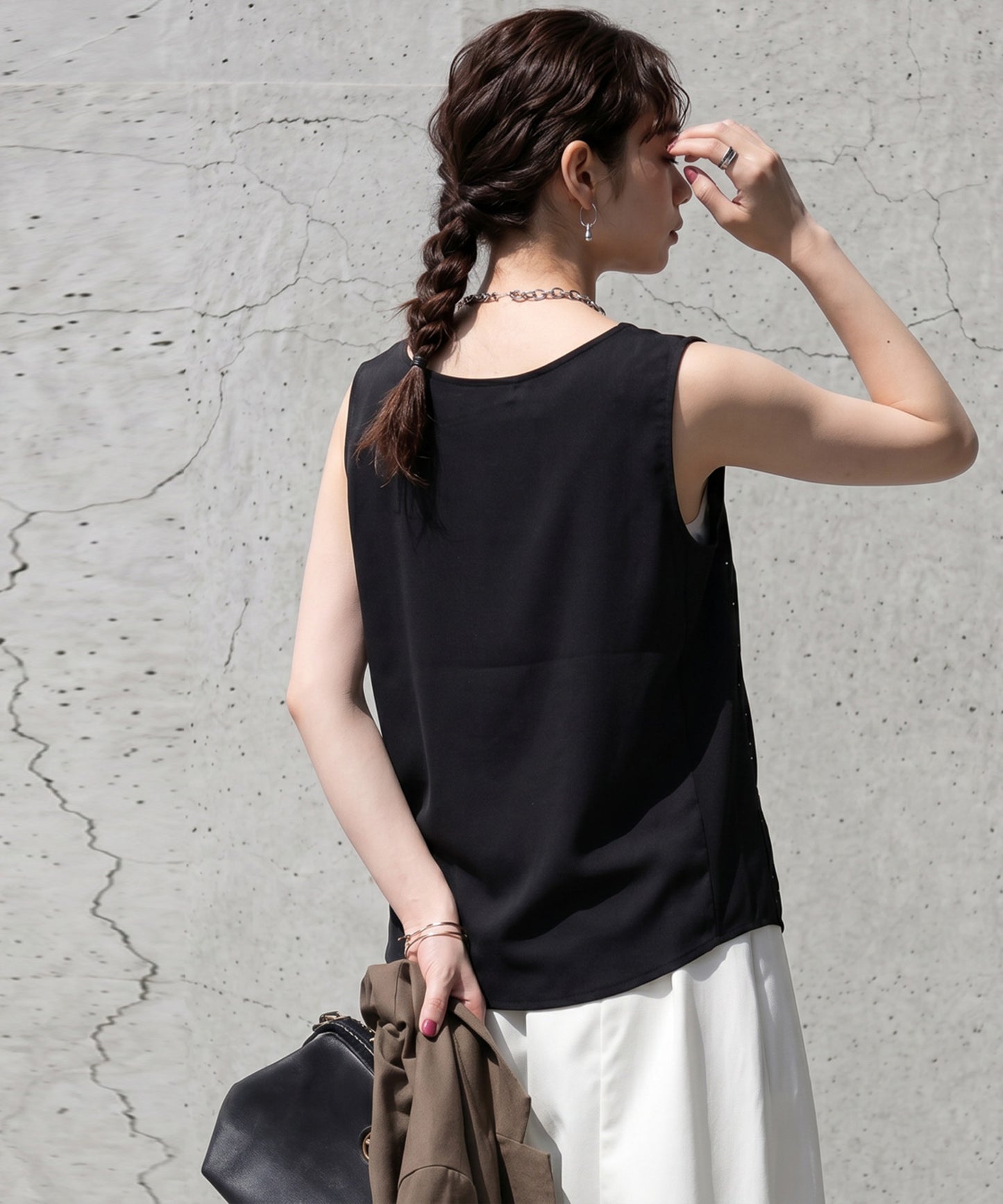 Satin Studded Tank Top Ladies