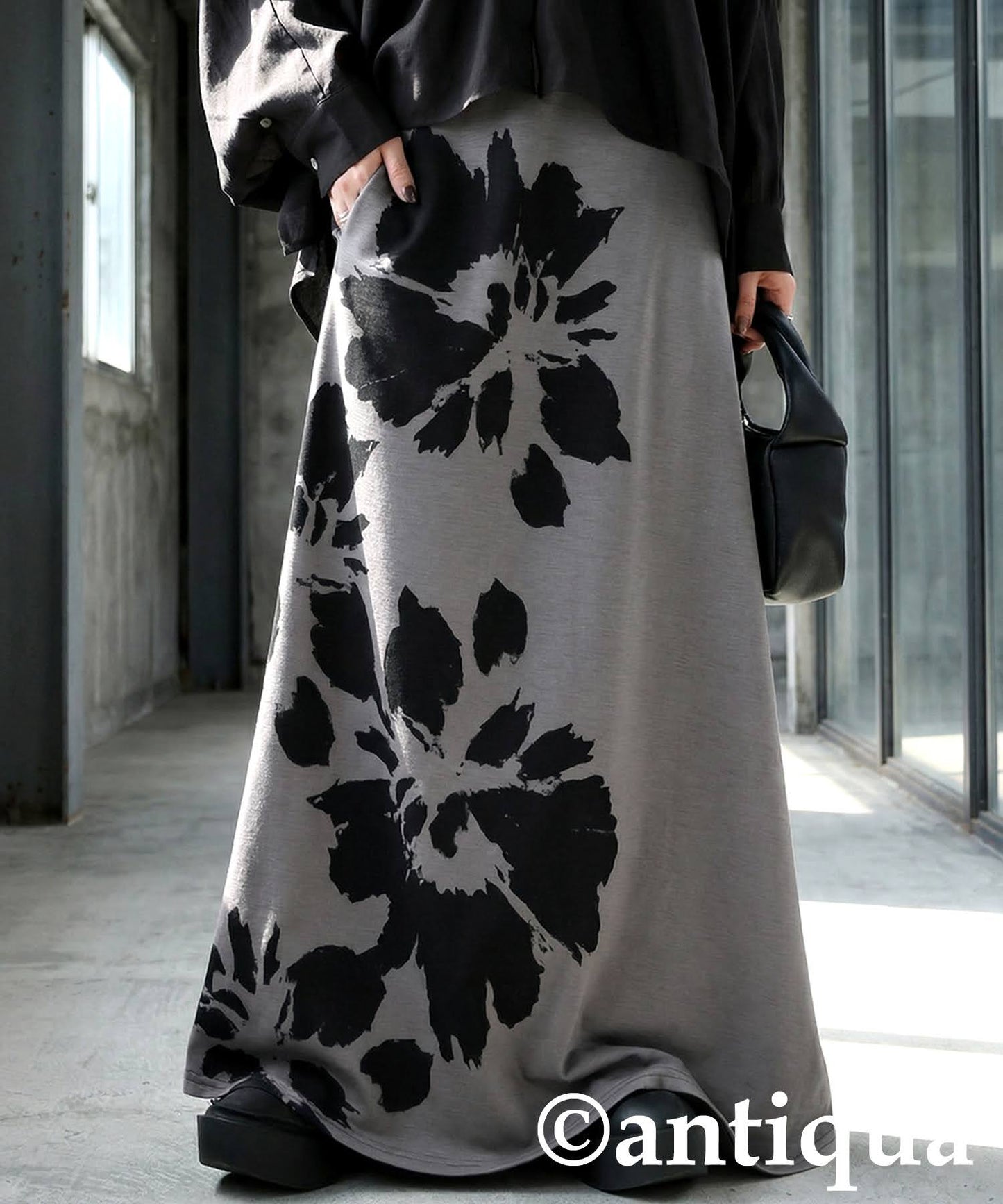 Floral Print Long Skirt Ladies