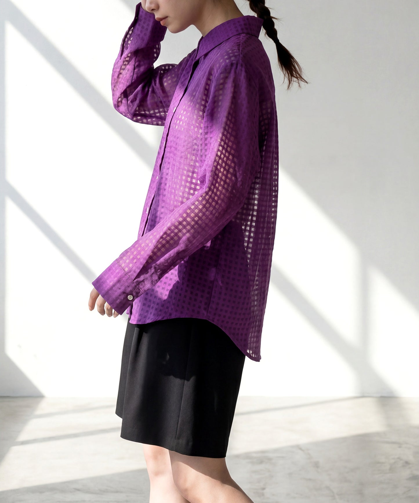 Checkered/Plaid Sheer Shirt Ladies