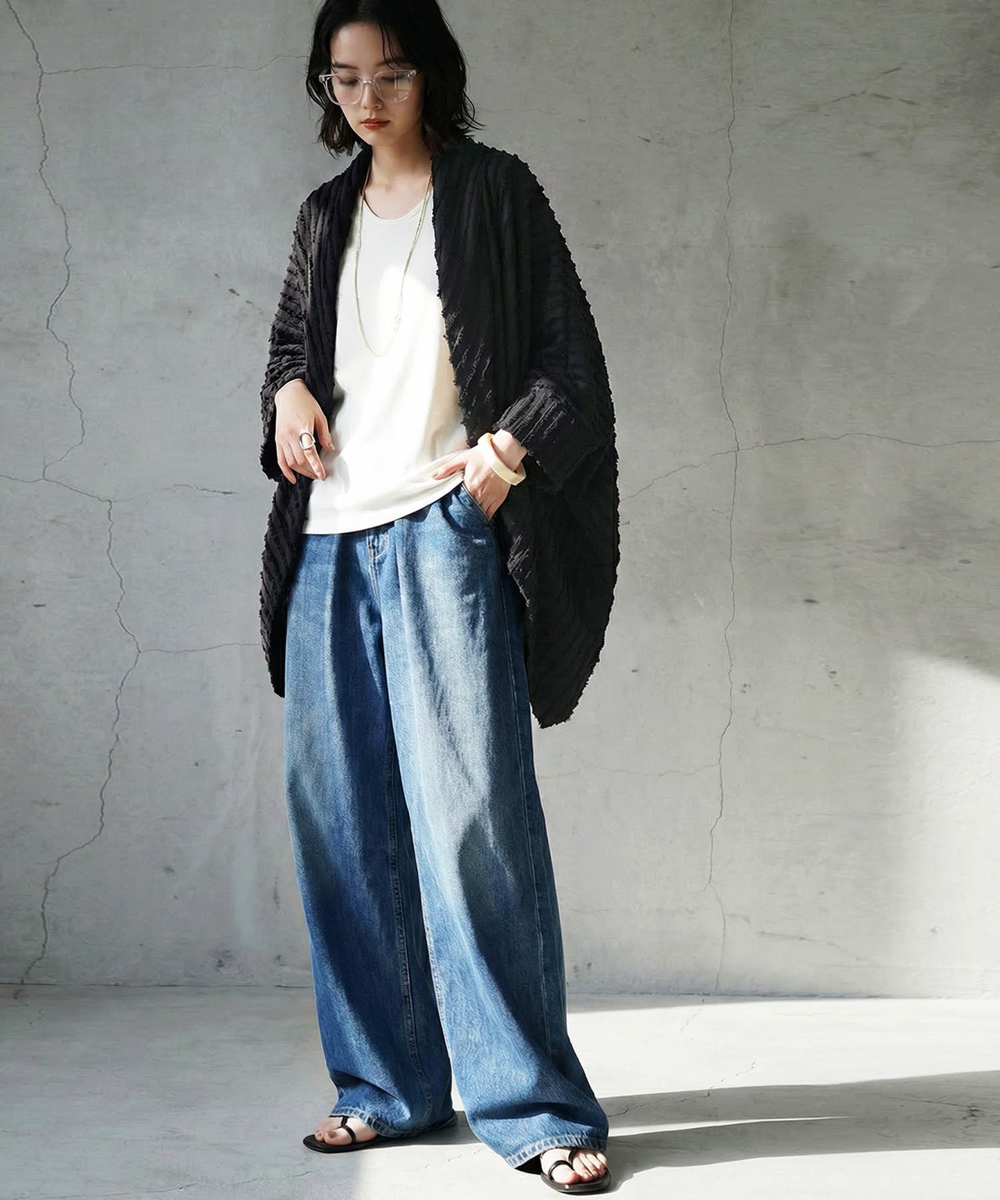 Asymmetrical Fringe Dolman Cardigan Ladies