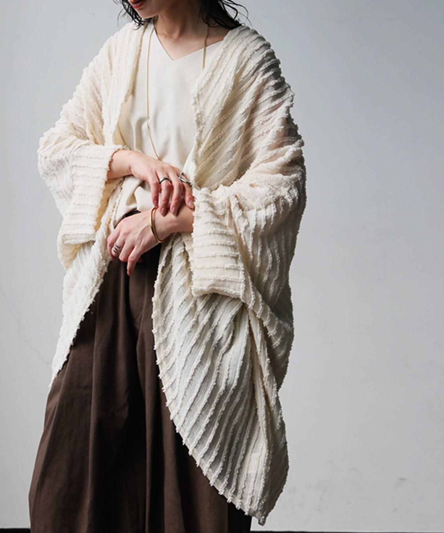 Asymmetrical Fringe Dolman Cardigan Ladies