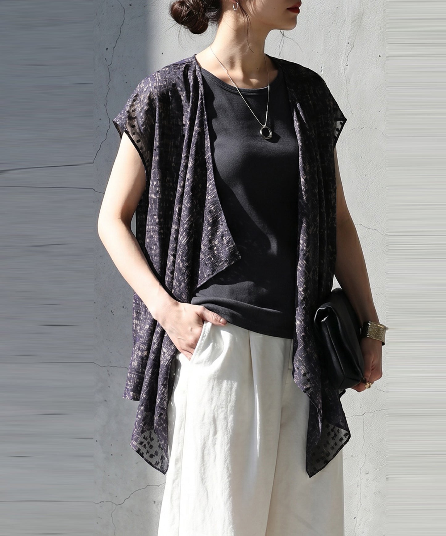 Reversible Crew Neck/Boat Neck 2-Way Design Top Ladies