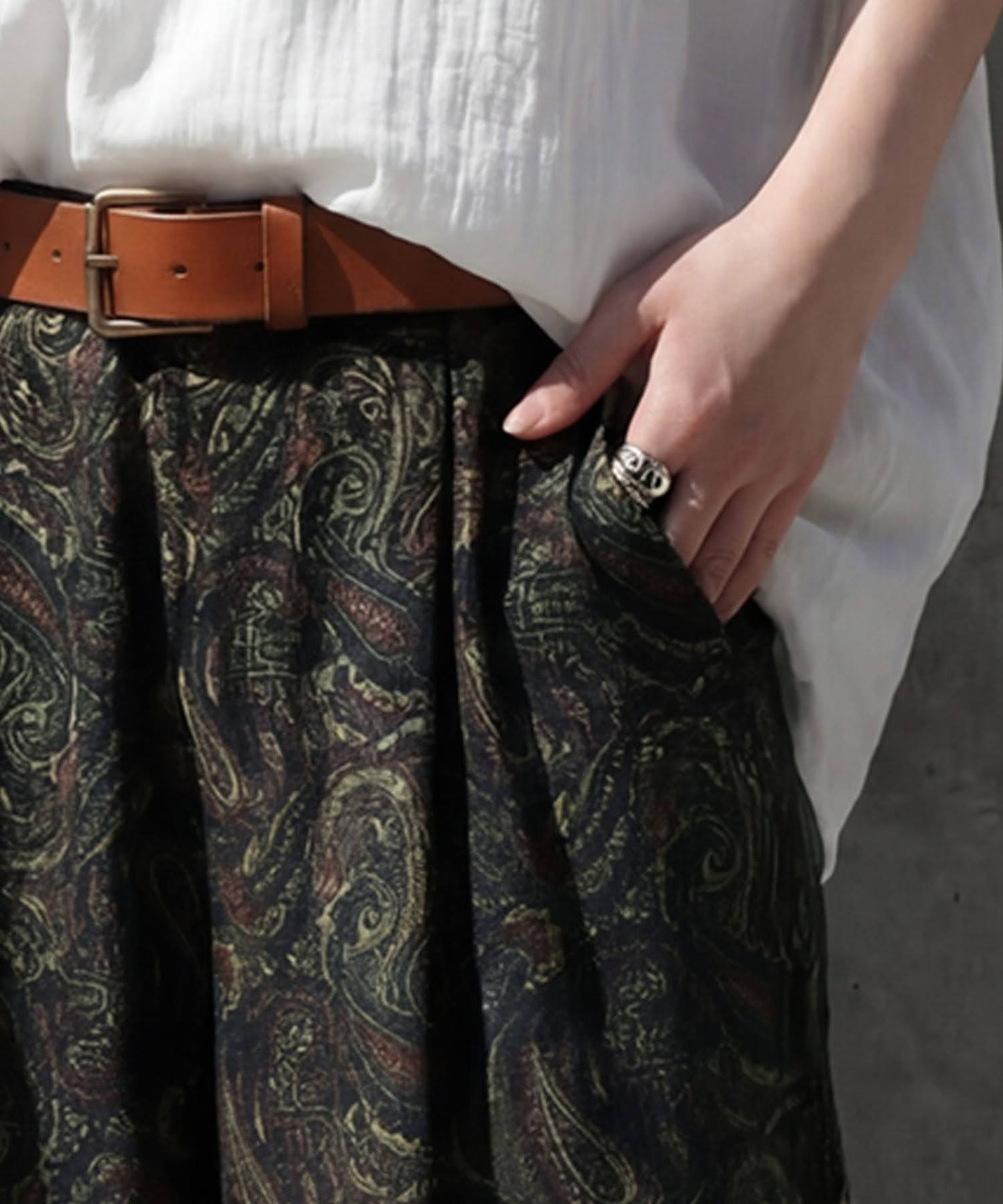 Paisley Print Wide-Leg Pants Ladies