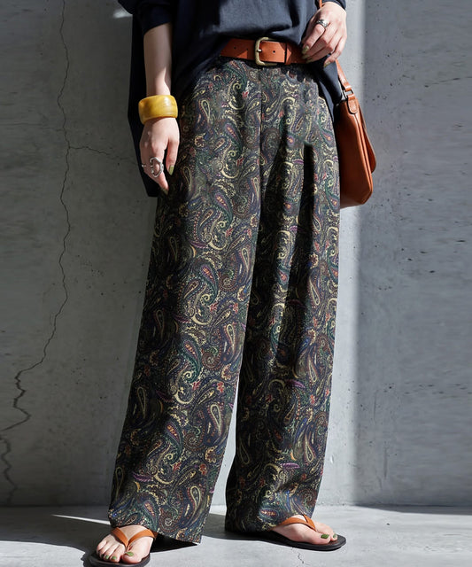 Paisley Print Wide-Leg Pants Ladies