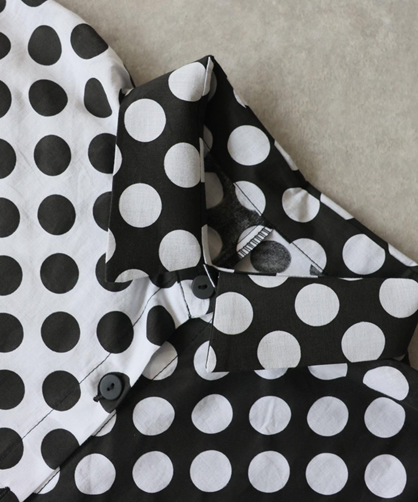 100% Cotton Two-Tone Polka Dot Shirt Ladies