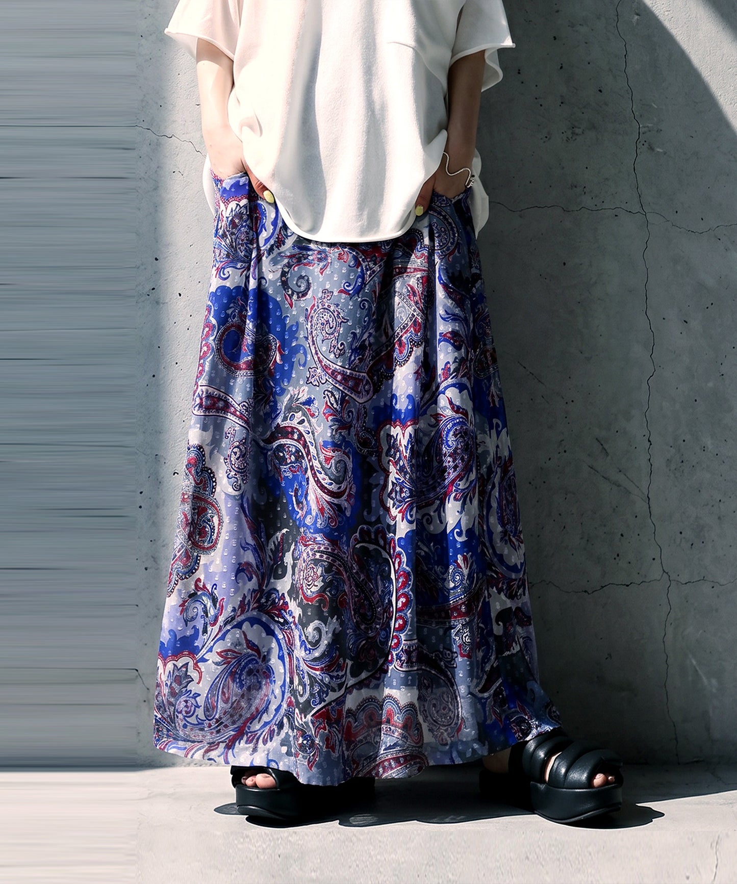 Paisley Print Sheer A-Line Skirt Ladies