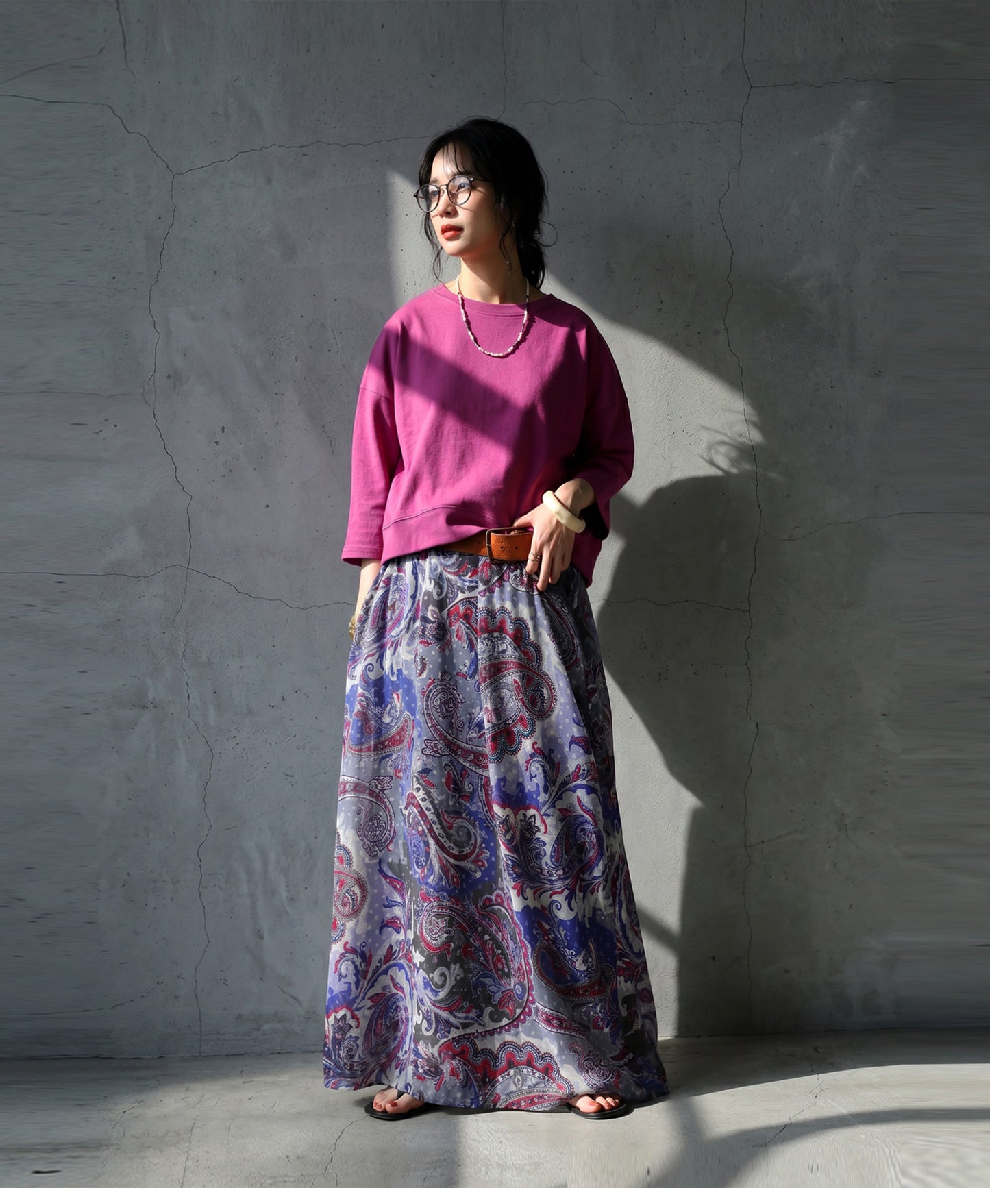 Paisley Print Sheer A-Line Skirt Ladies