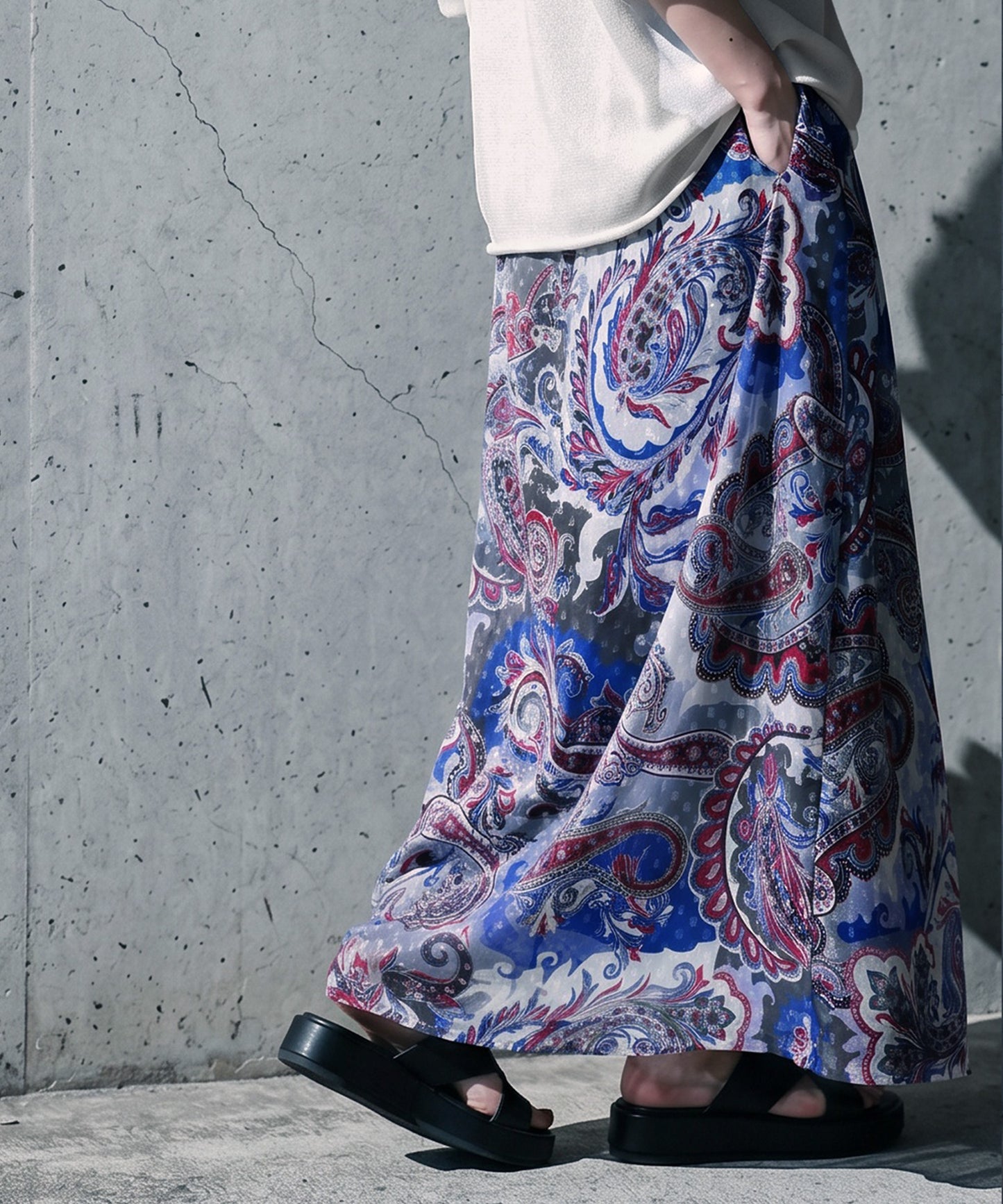 Paisley Print Sheer A-Line Skirt Ladies