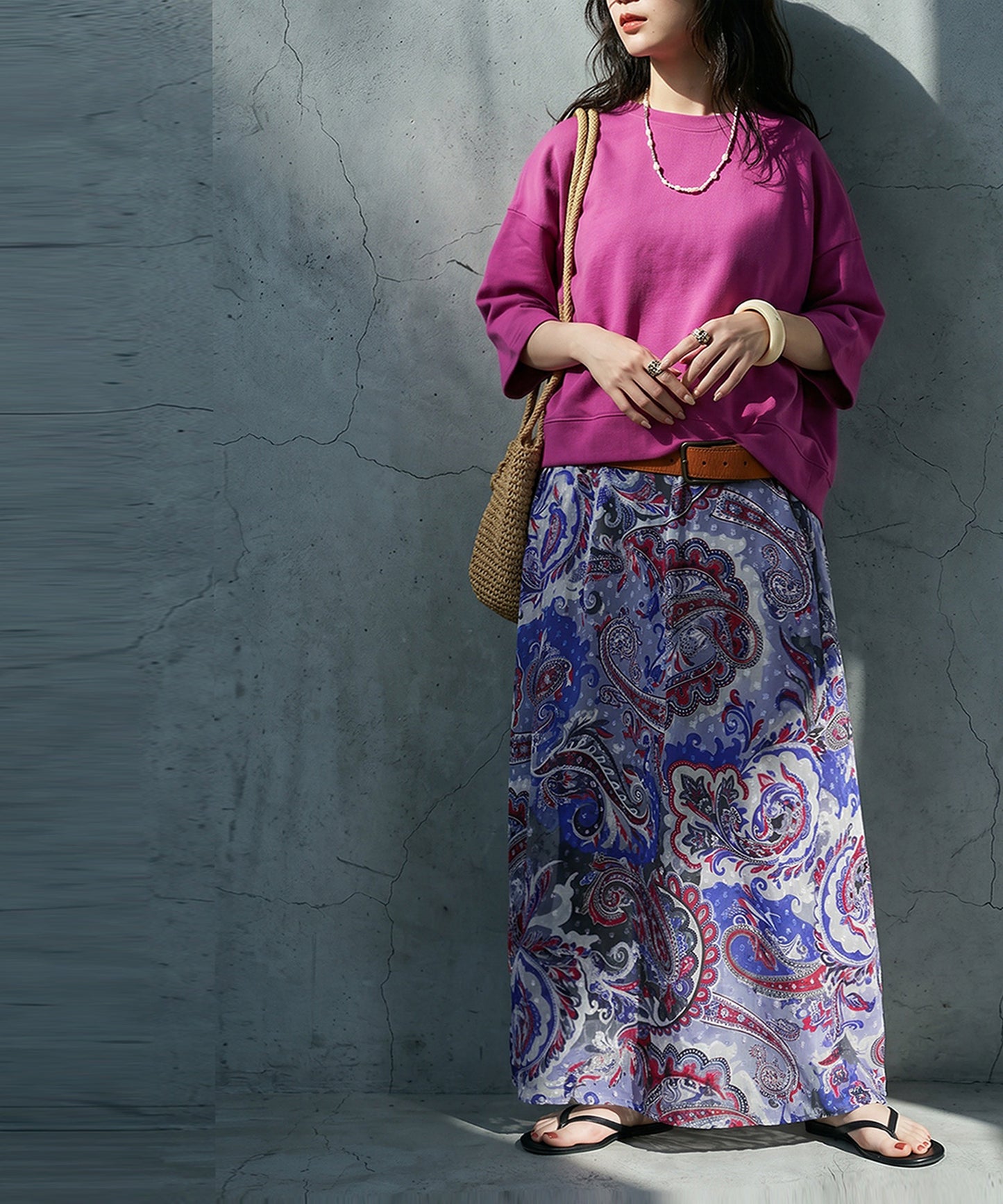 Paisley Print Sheer A-Line Skirt Ladies