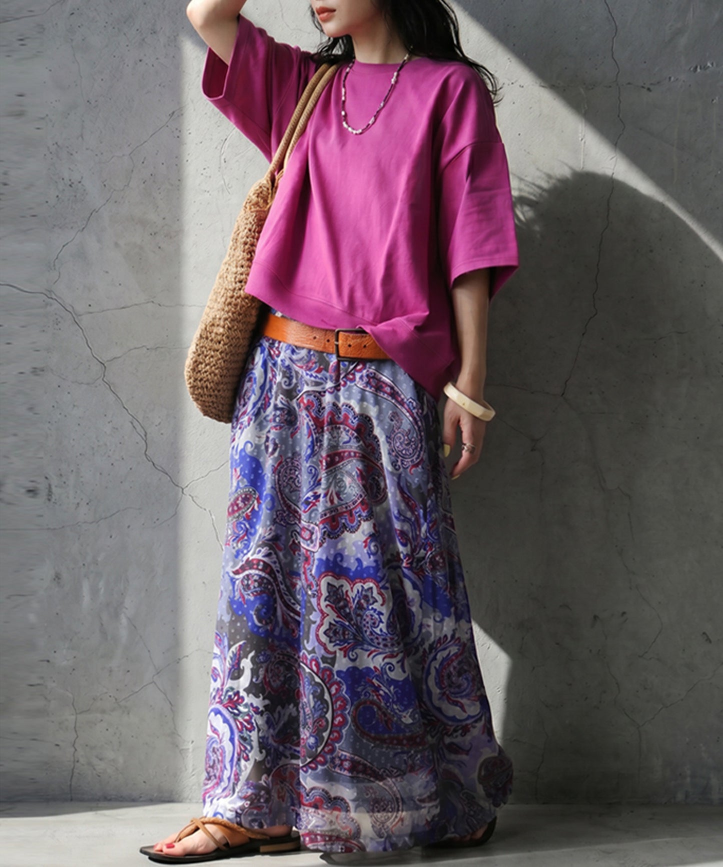 Paisley Print Sheer A-Line Skirt Ladies