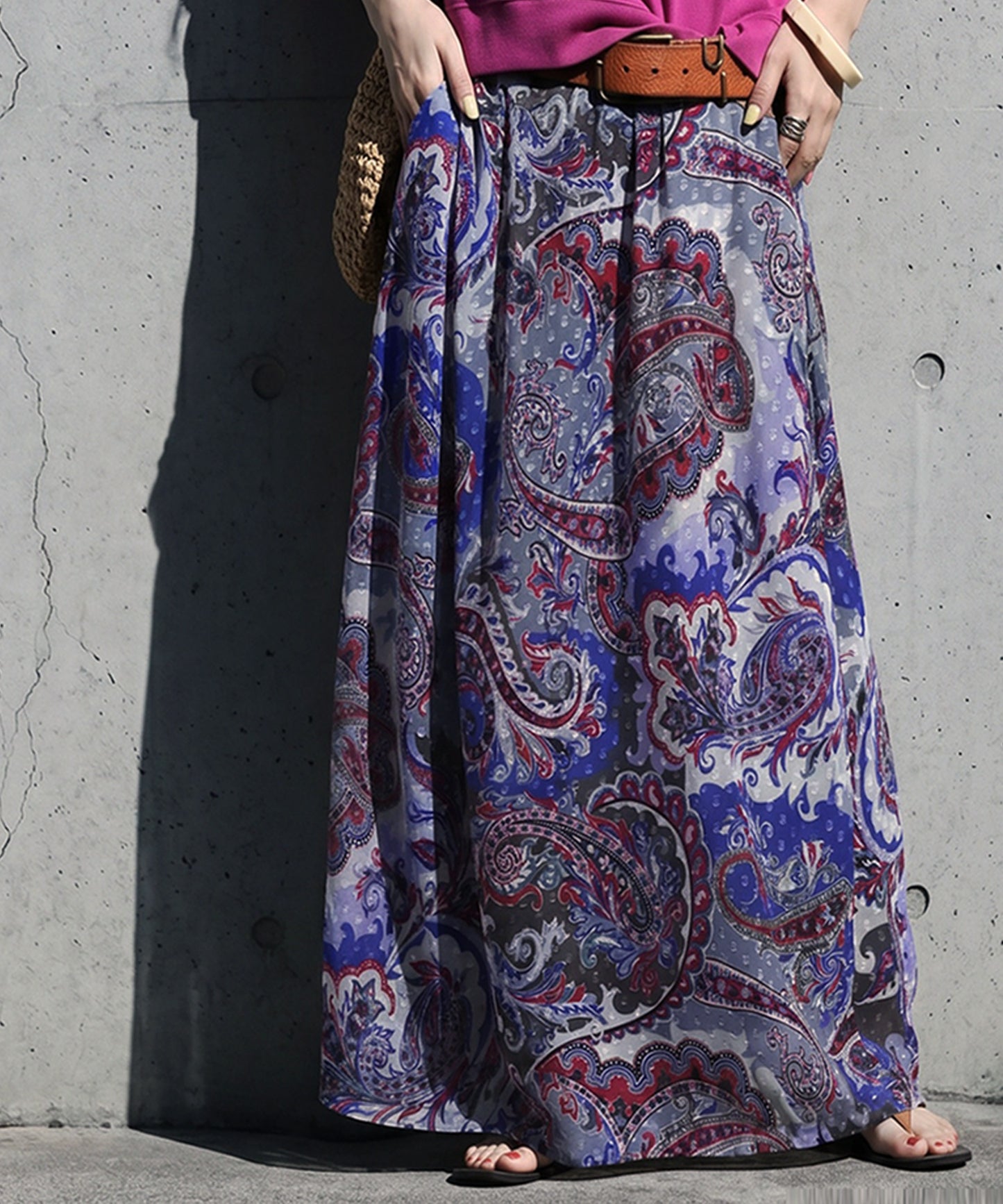 Paisley Print Sheer A-Line Skirt Ladies