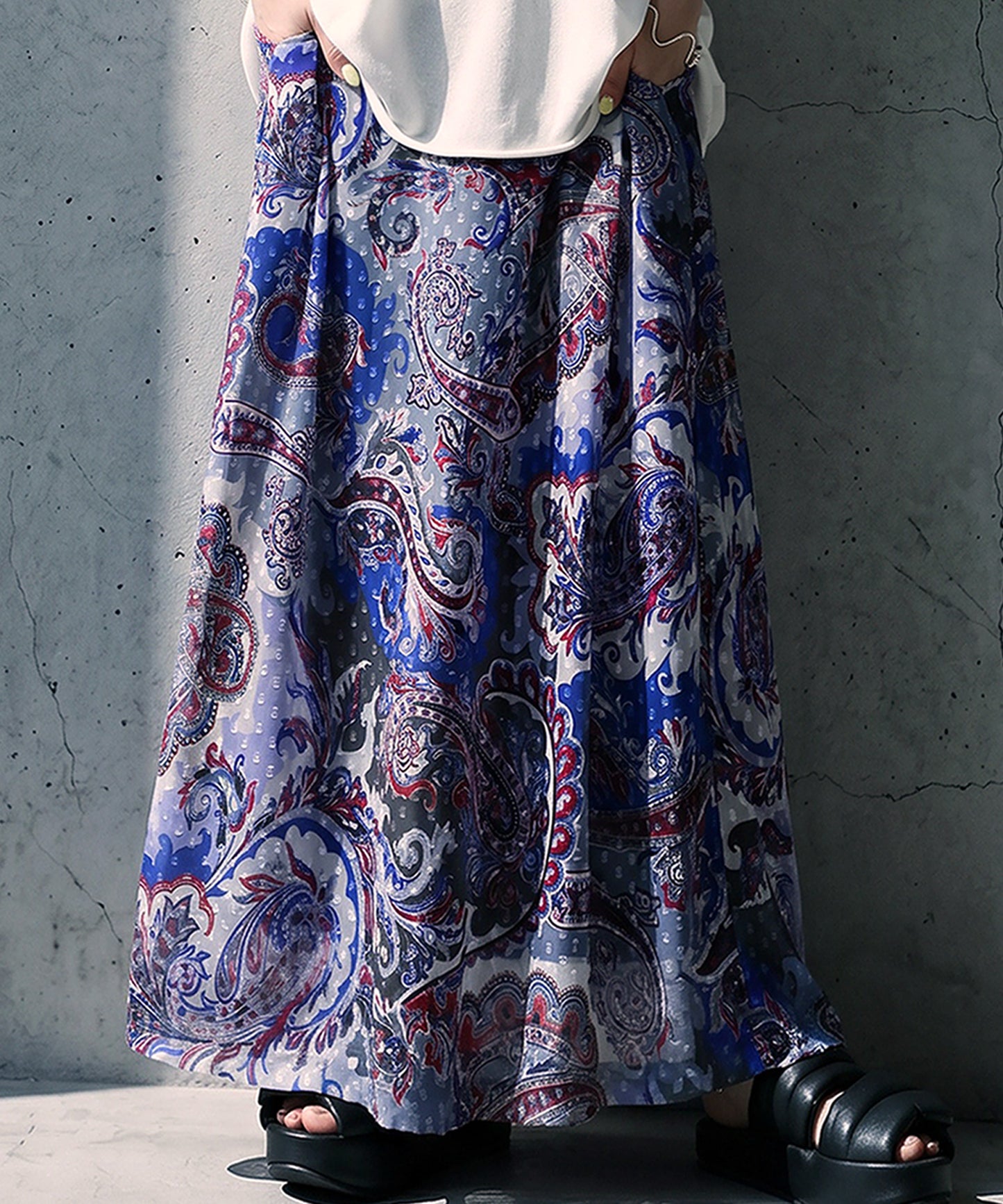 Paisley Print Sheer A-Line Skirt Ladies