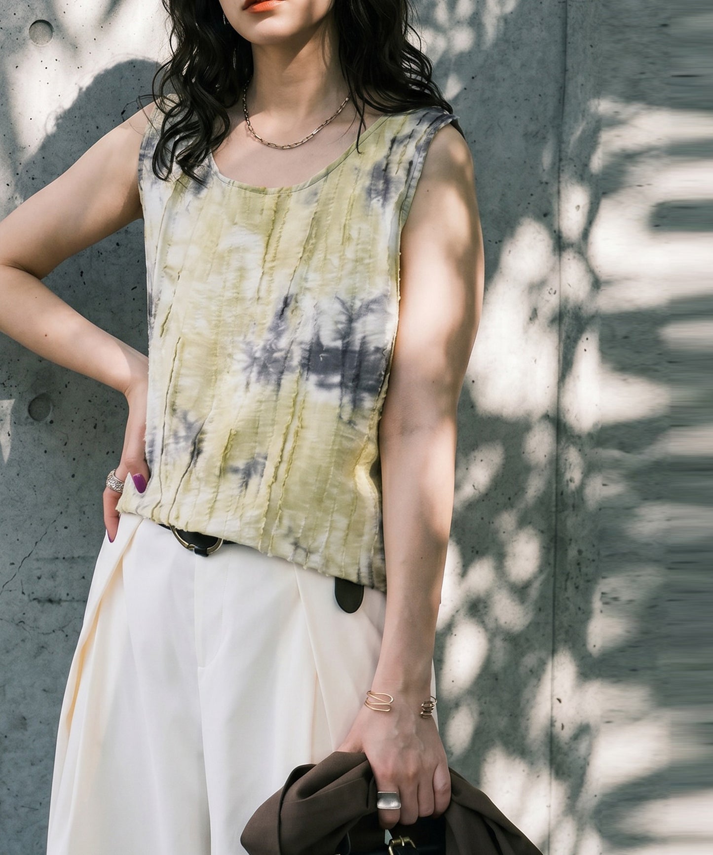 Watercolor Print Tank Top Ladies