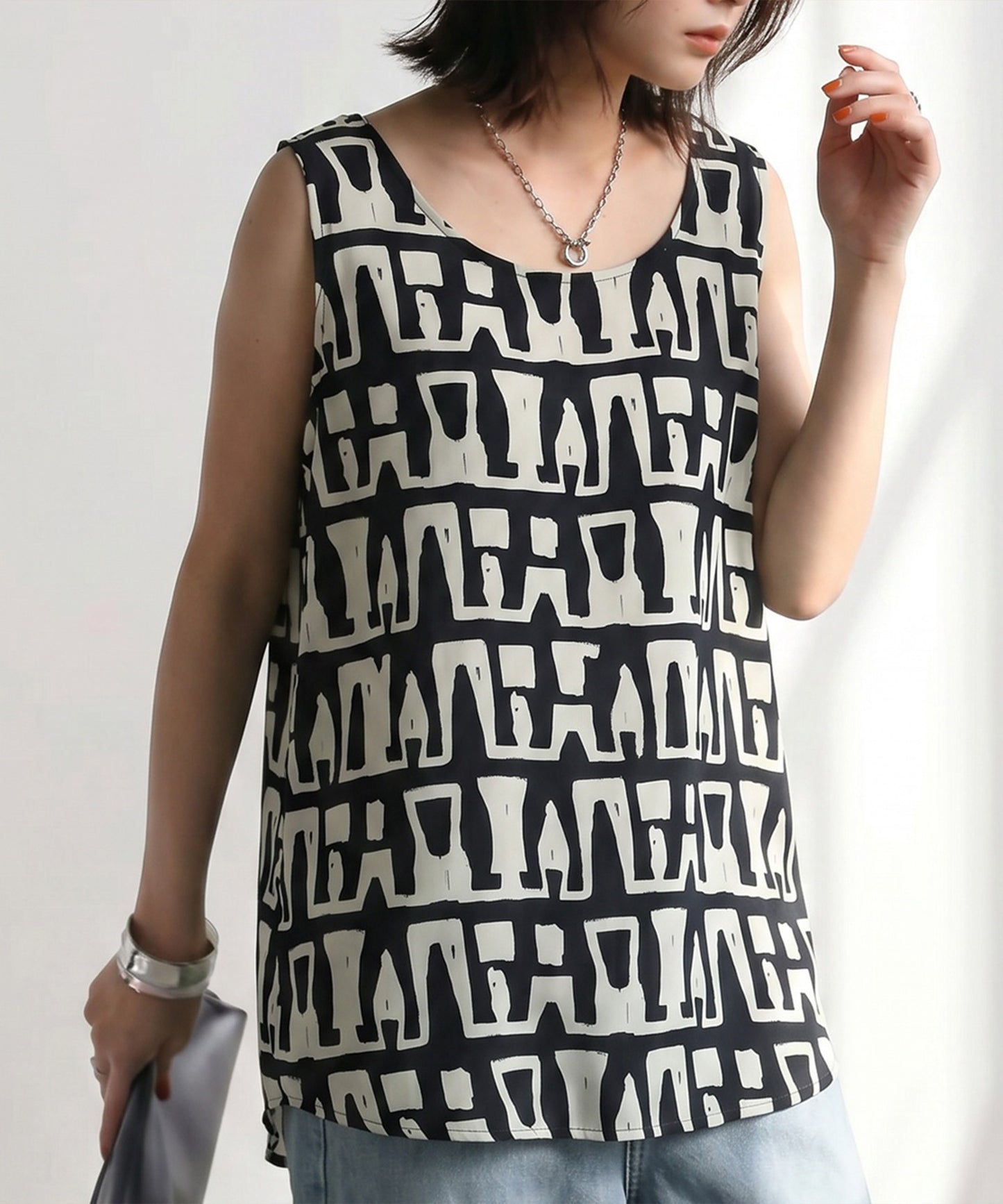Geometric Pattern Art Print Tank Top Ladies