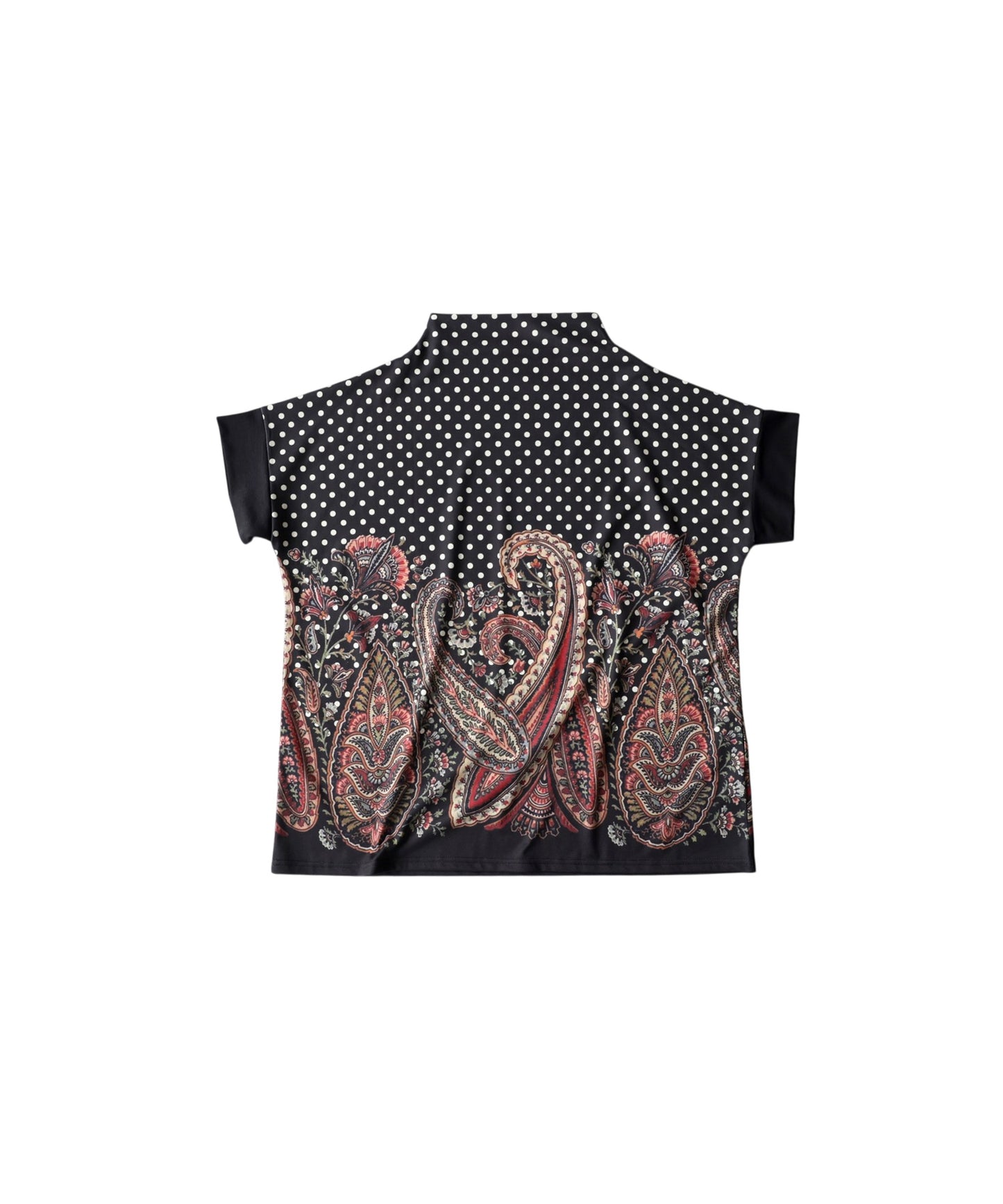 Polka Dot Paisley Print Top Ladies