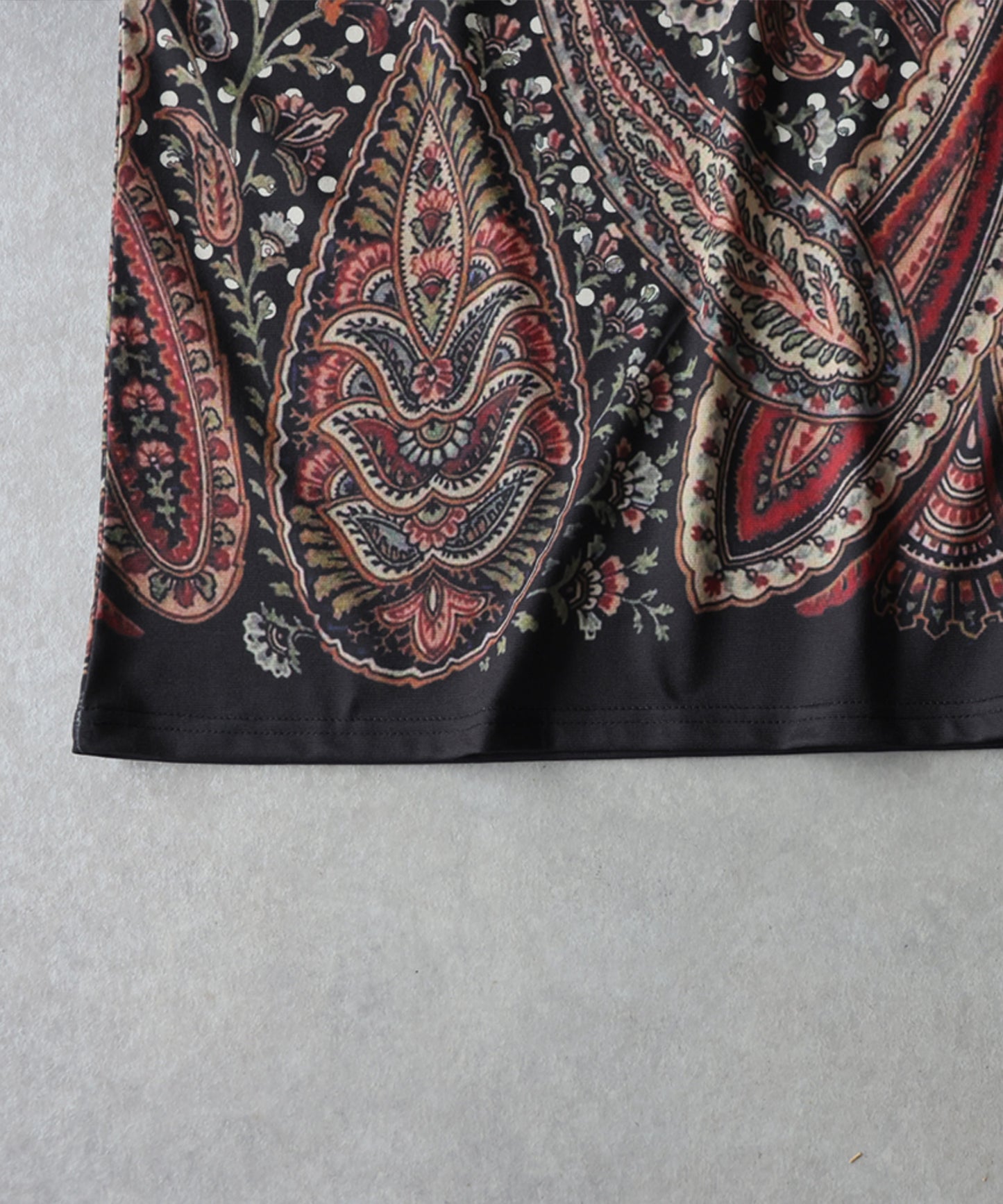 Polka Dot Paisley Print Top Ladies