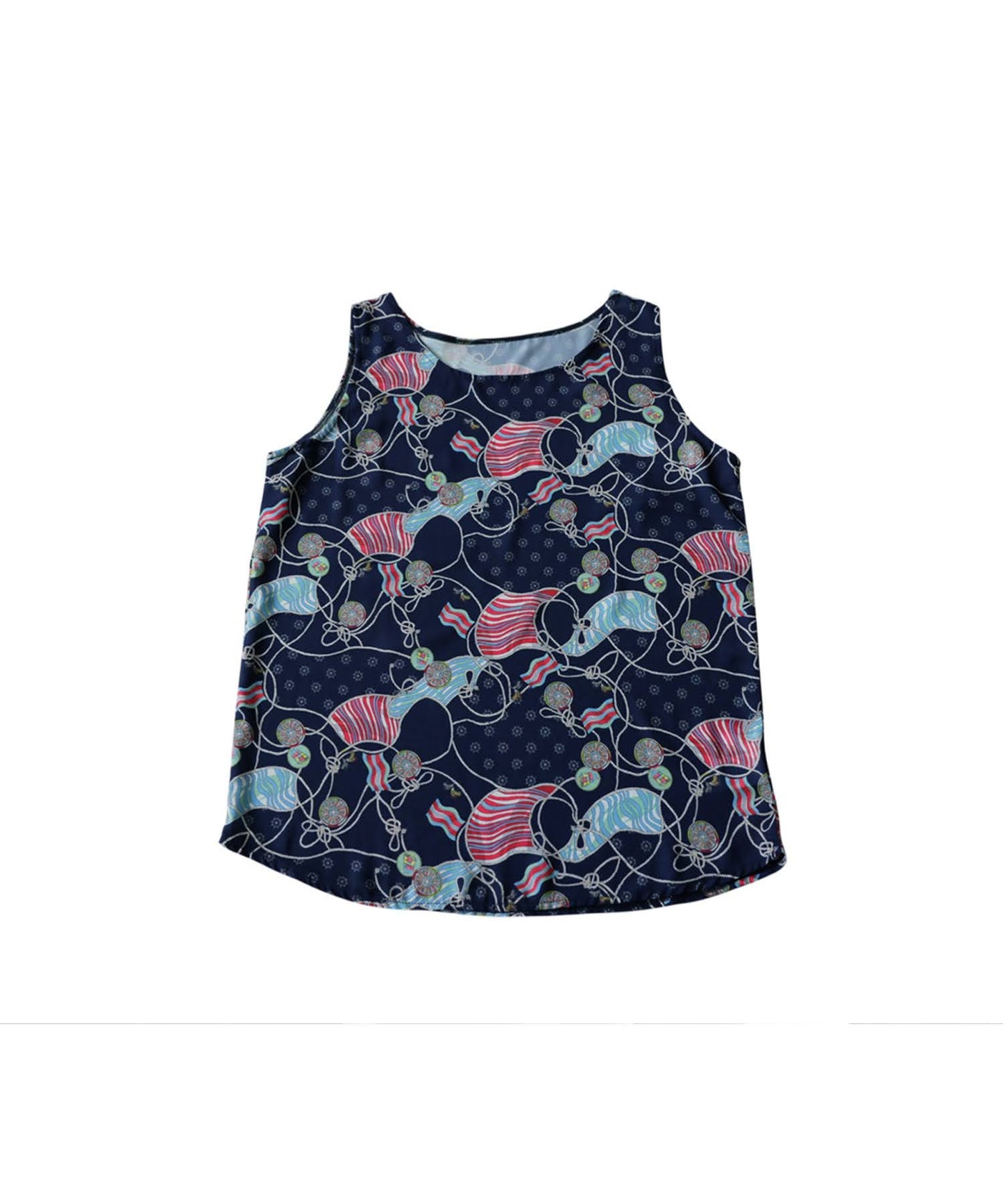 Retro Marine Pattern Tank Top Ladies