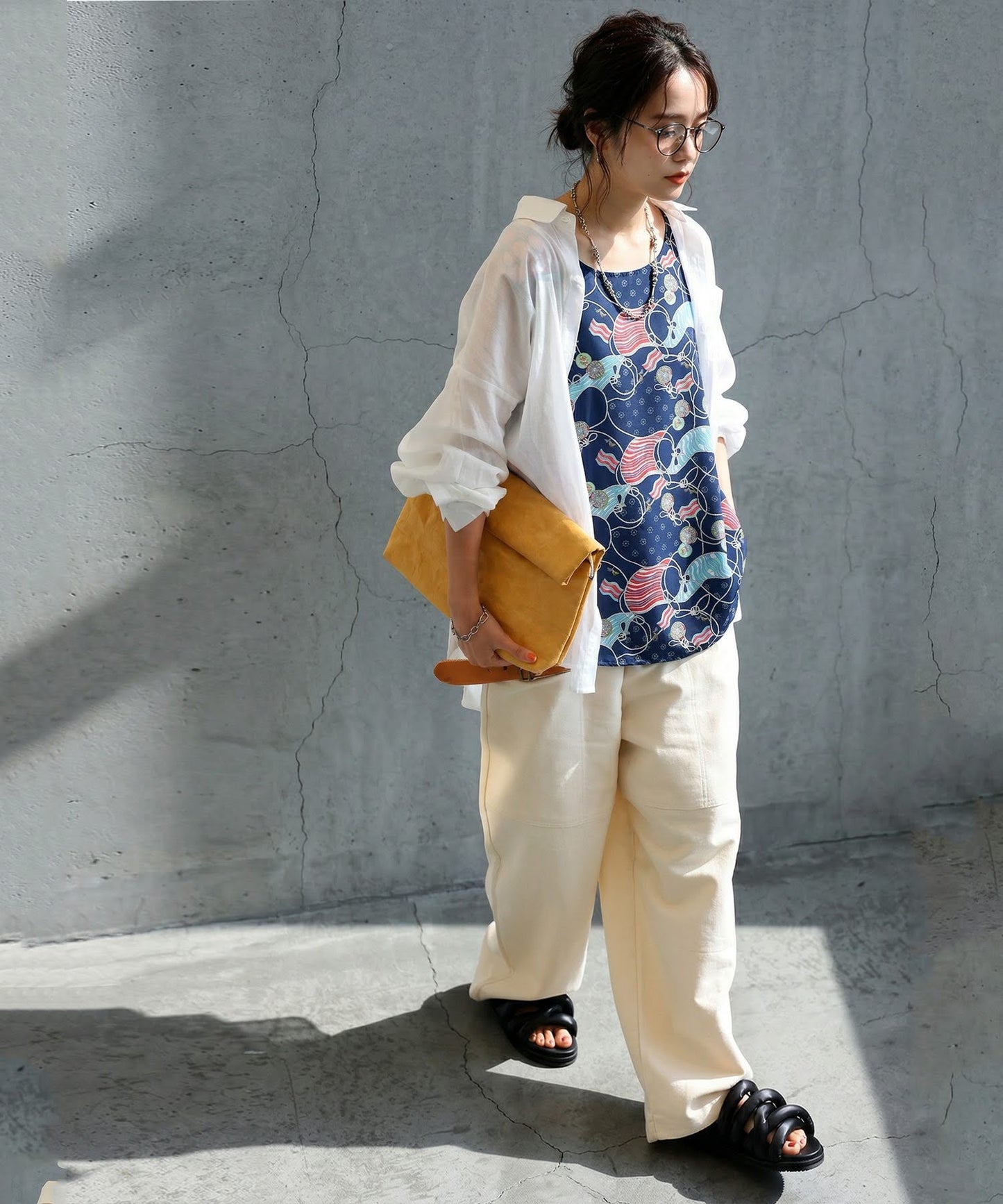 Retro Marine Pattern Tank Top Ladies