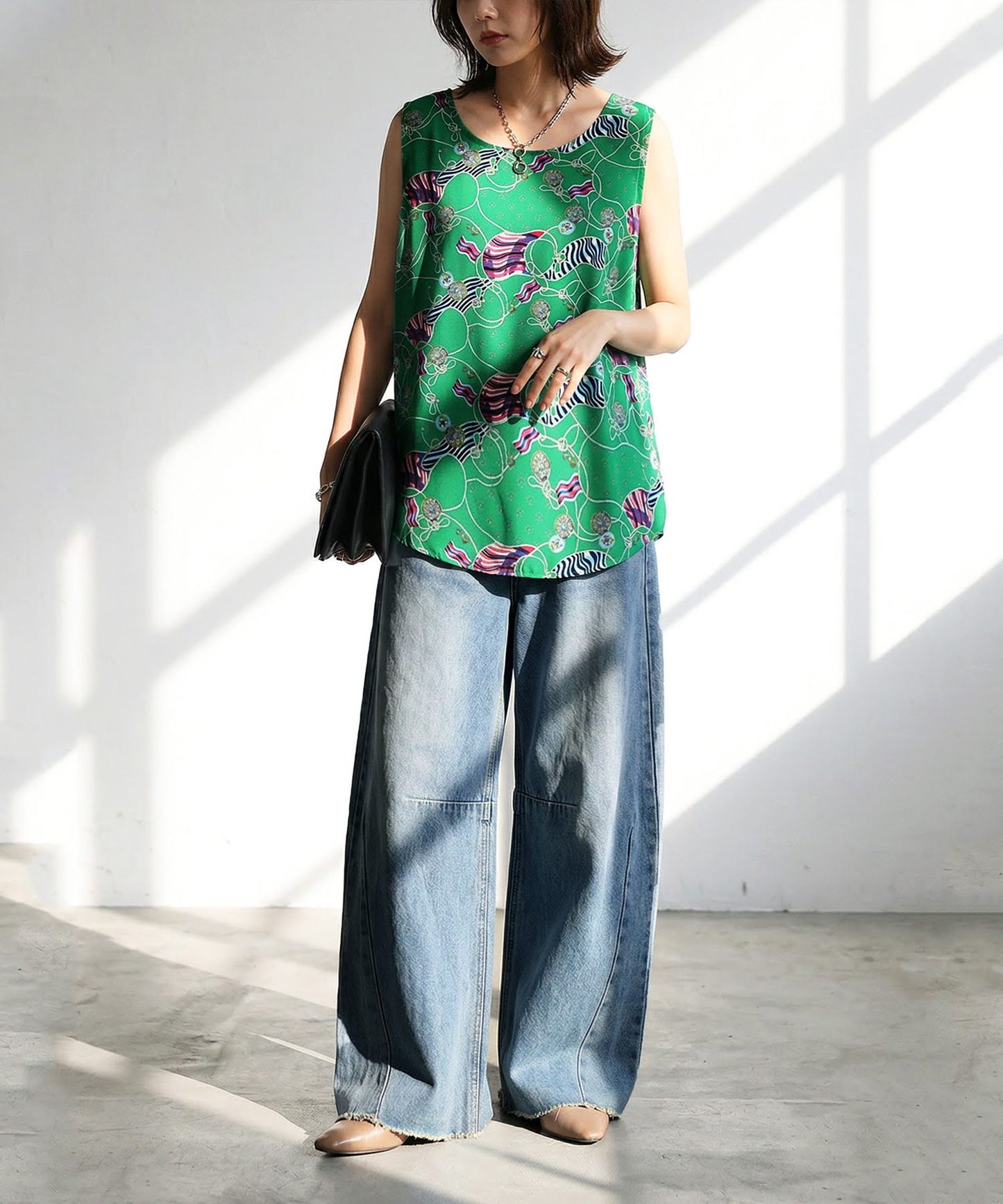 Retro Marine Pattern Tank Top Ladies