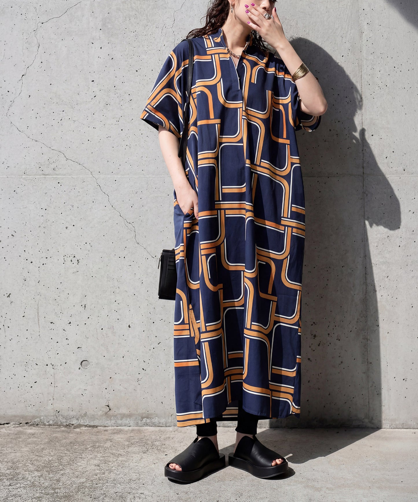 Geometric Pattern Dress Ladies