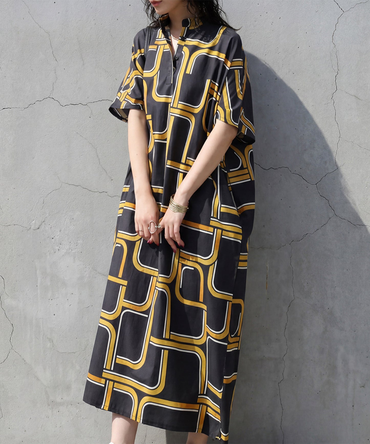 Geometric Pattern Dress Ladies