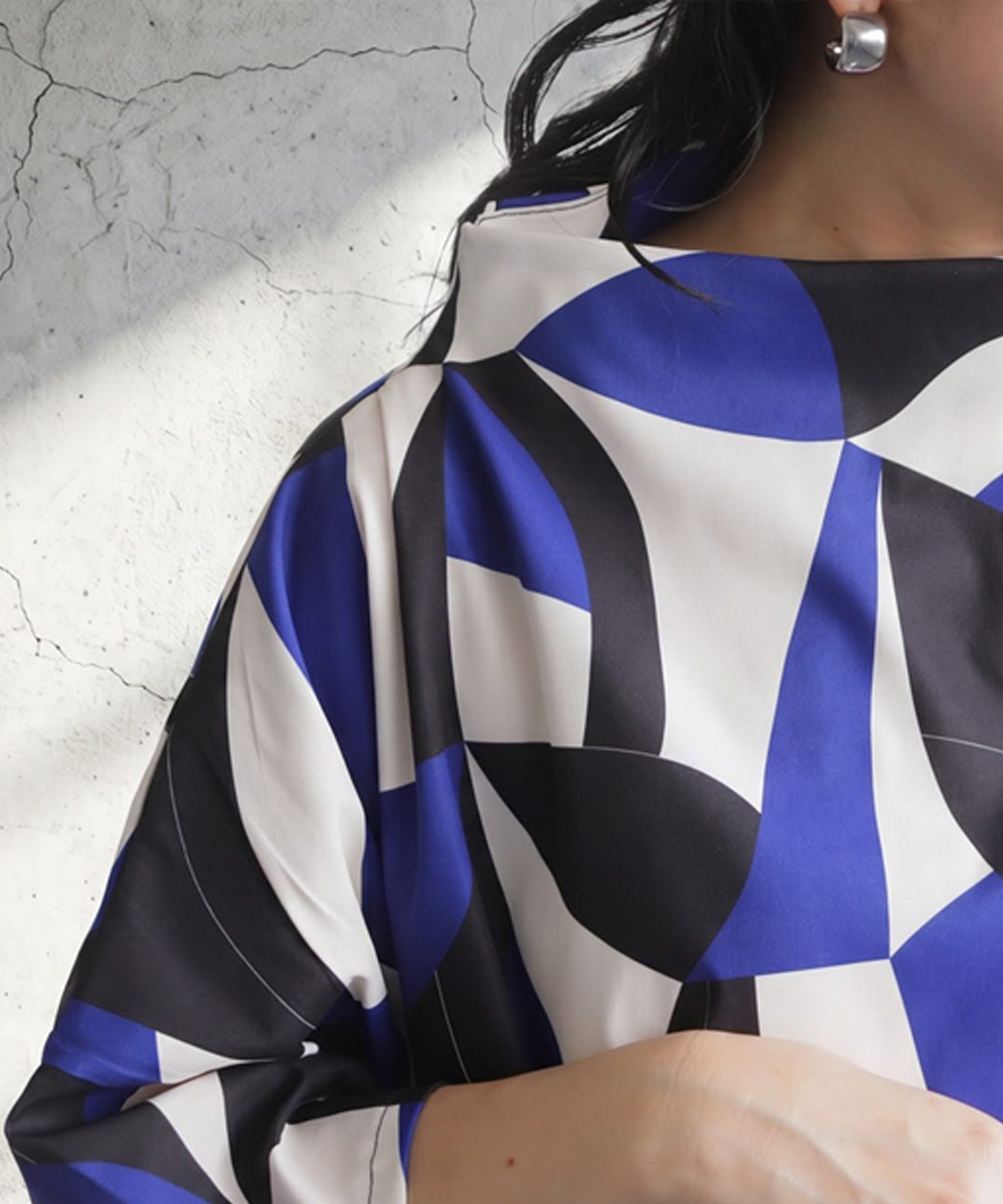 Geometric Pattern Turtleneck Dress Ladies