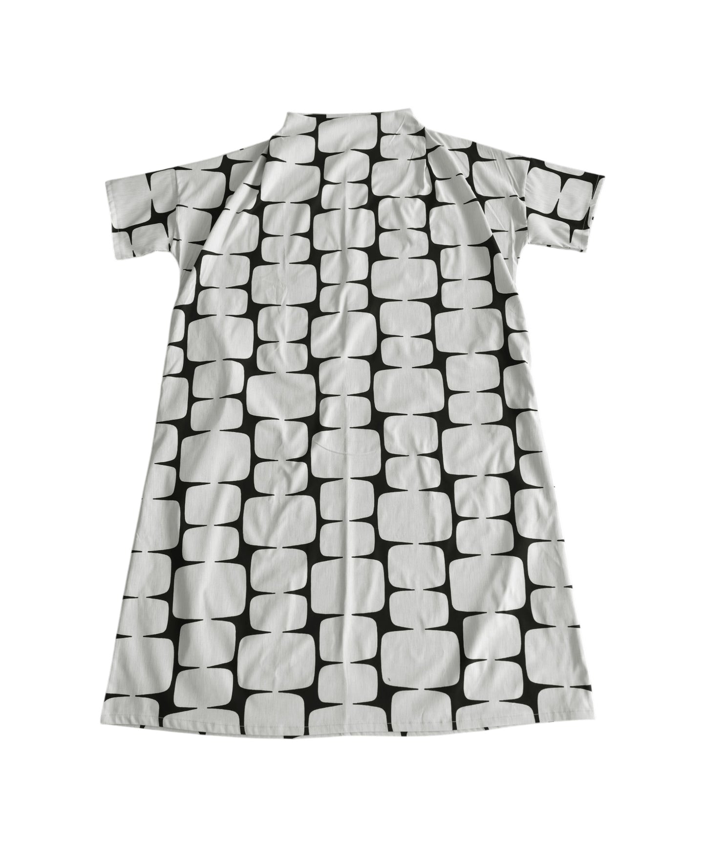Geometric Pattern Stand-Neck Dress Ladies