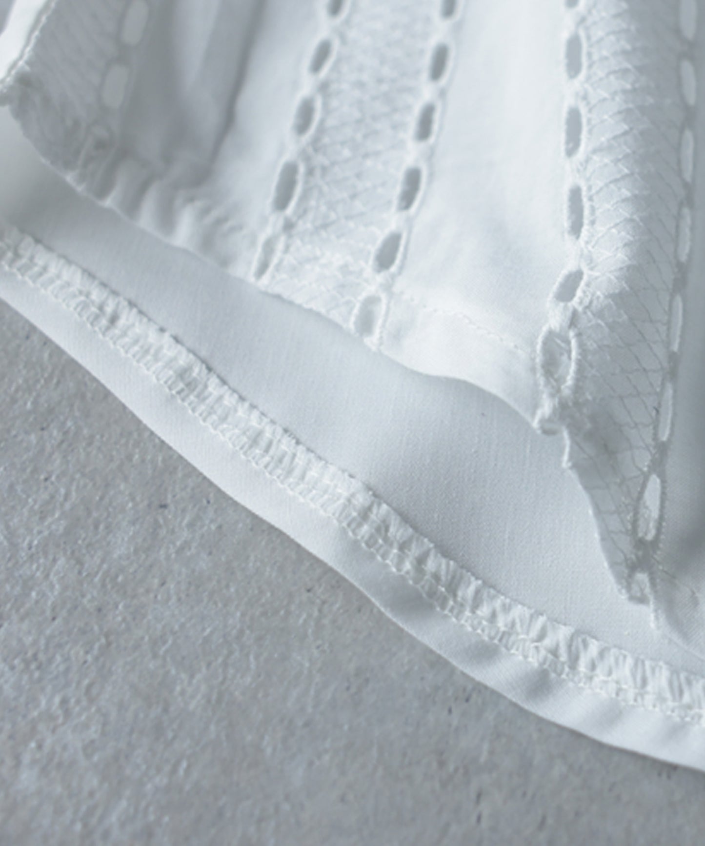 Lace-Trimmed Cotton Sheer Shirt Ladies