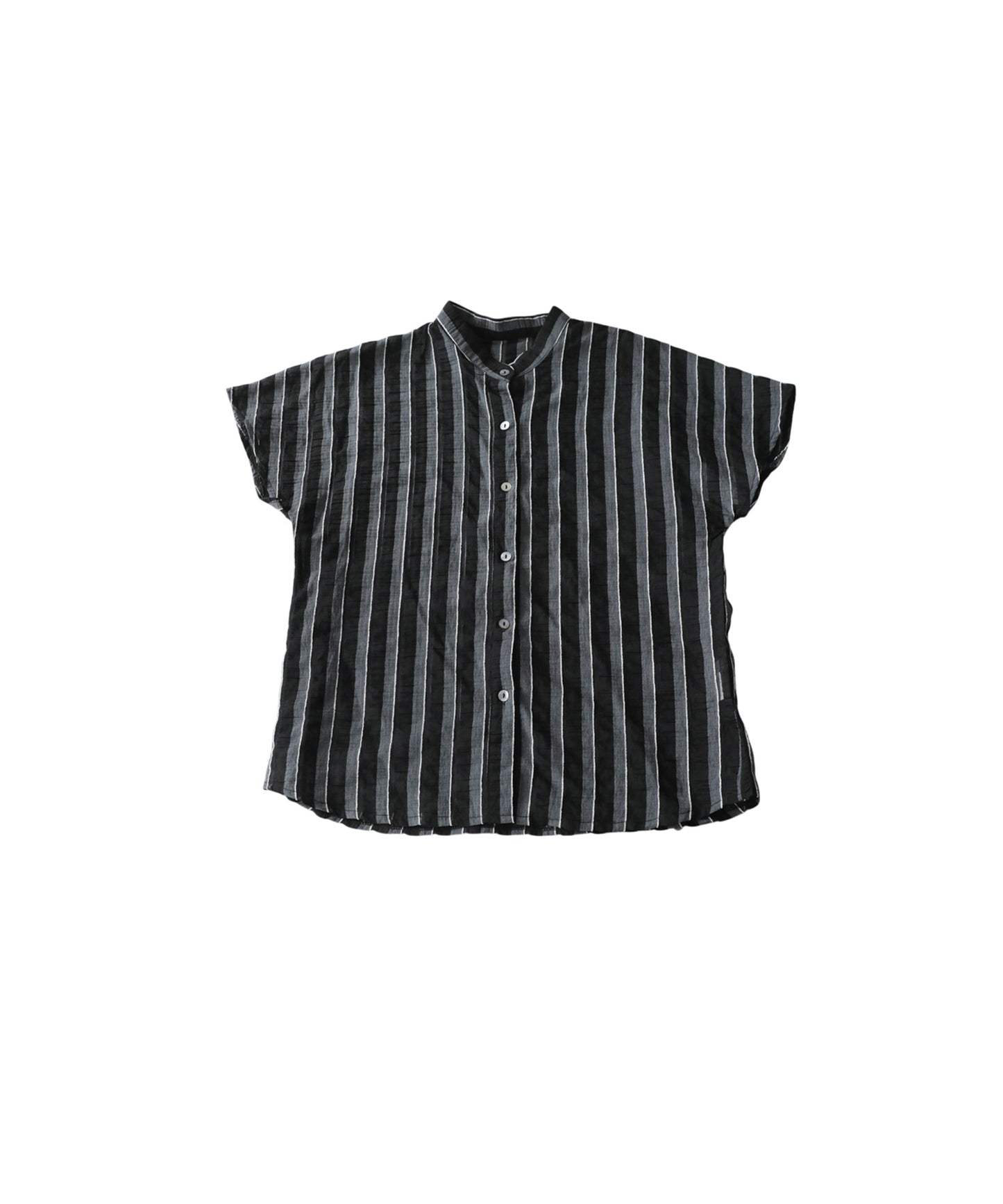 Sheer Striped French Sleeve Shirt Ladies