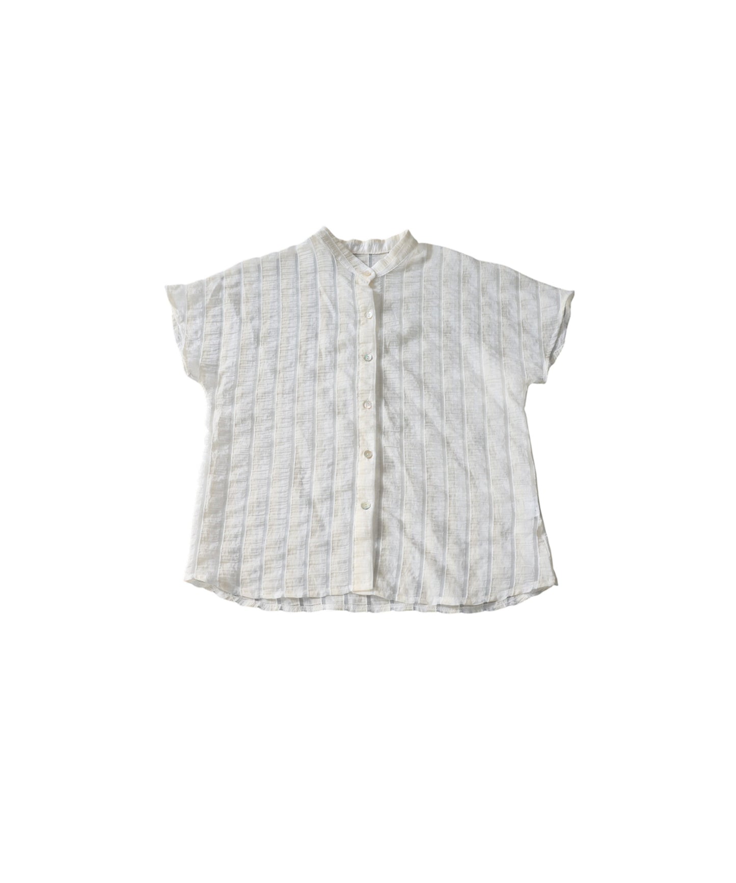 Sheer Striped French Sleeve Shirt Ladies