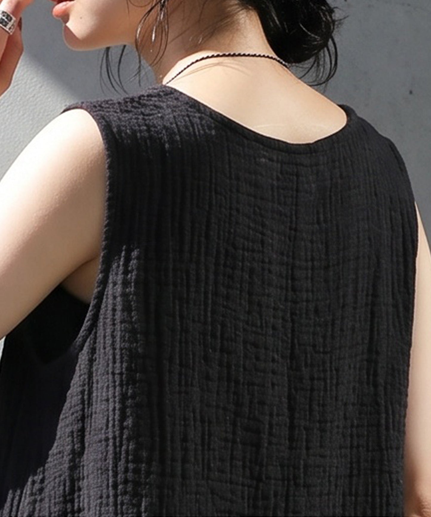 Sleeveless, Textured Fabric, Cocoon Silhouette Dress Ladies
