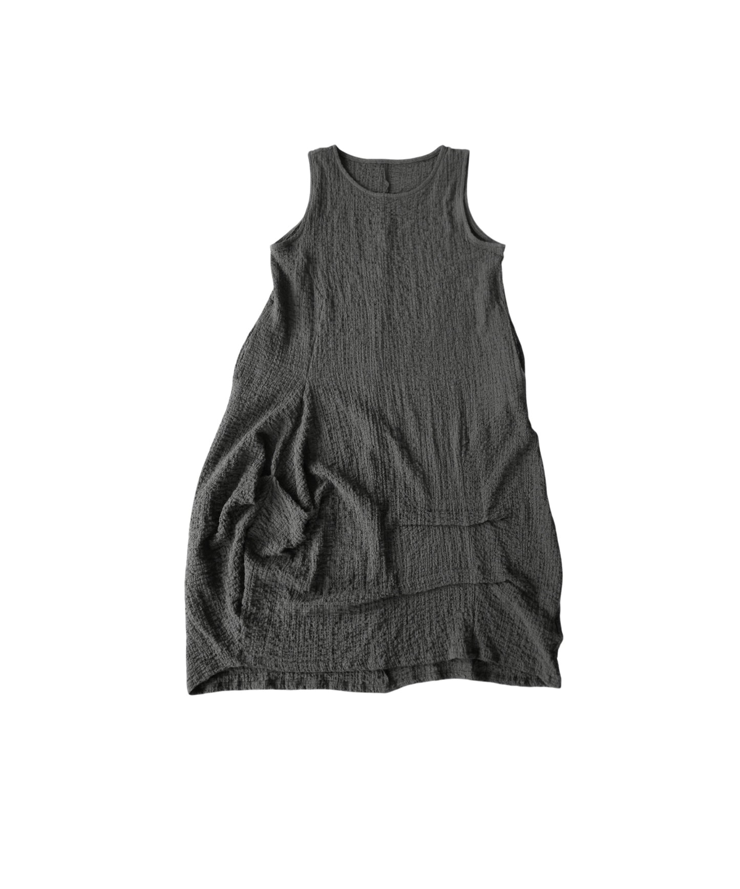 Sleeveless, Textured Fabric, Cocoon Silhouette Dress Ladies