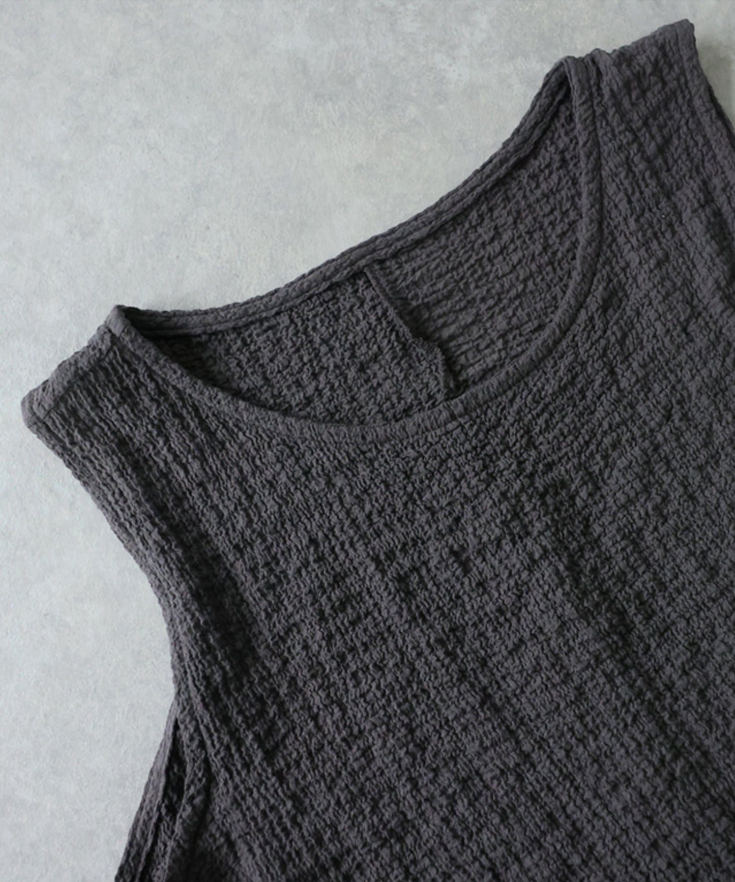 Sleeveless, Textured Fabric, Cocoon Silhouette Dress Ladies