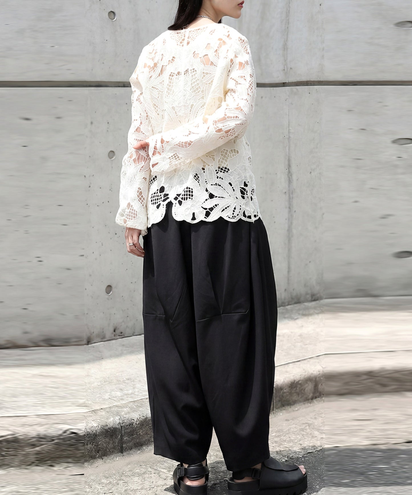 Tucked Wide-Leg Pants Ladies