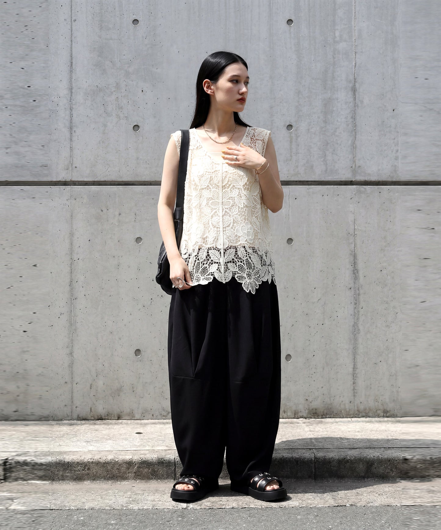 Tucked Wide-Leg Pants Ladies