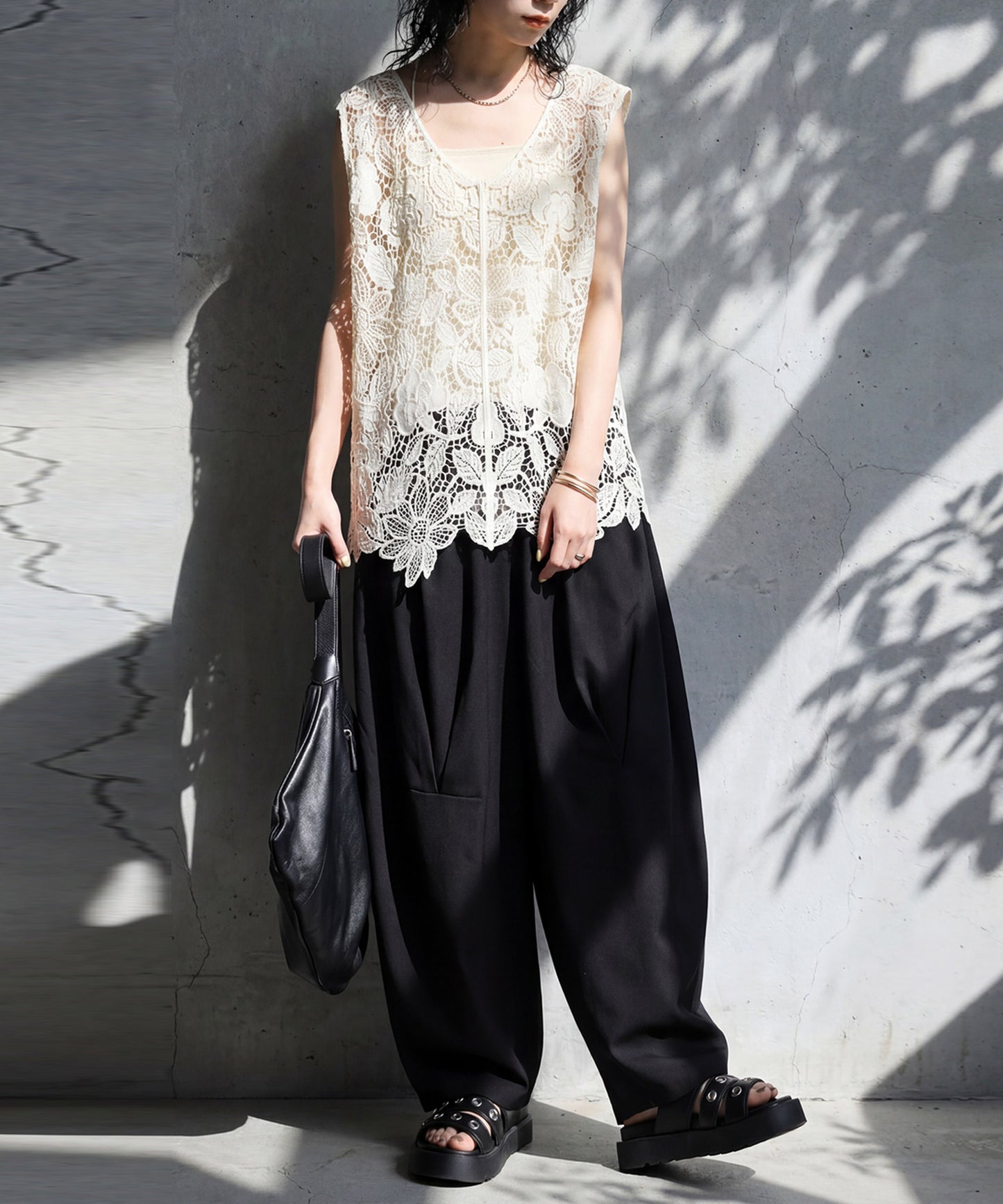 Tucked Wide-Leg Pants Ladies