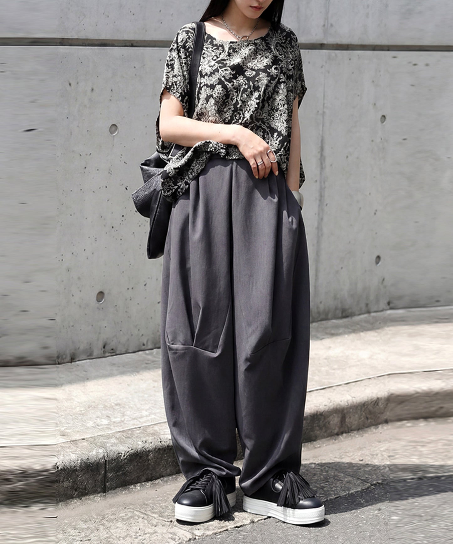 Tucked Wide-Leg Pants Ladies