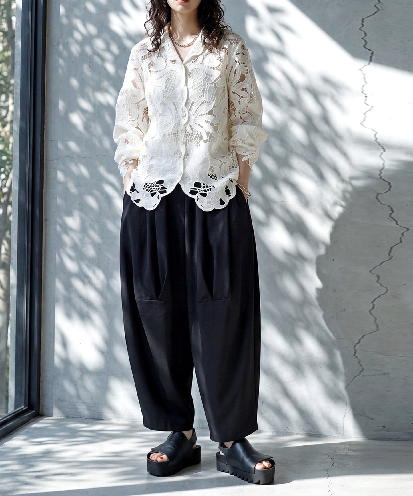 Tucked Wide-Leg Pants Ladies