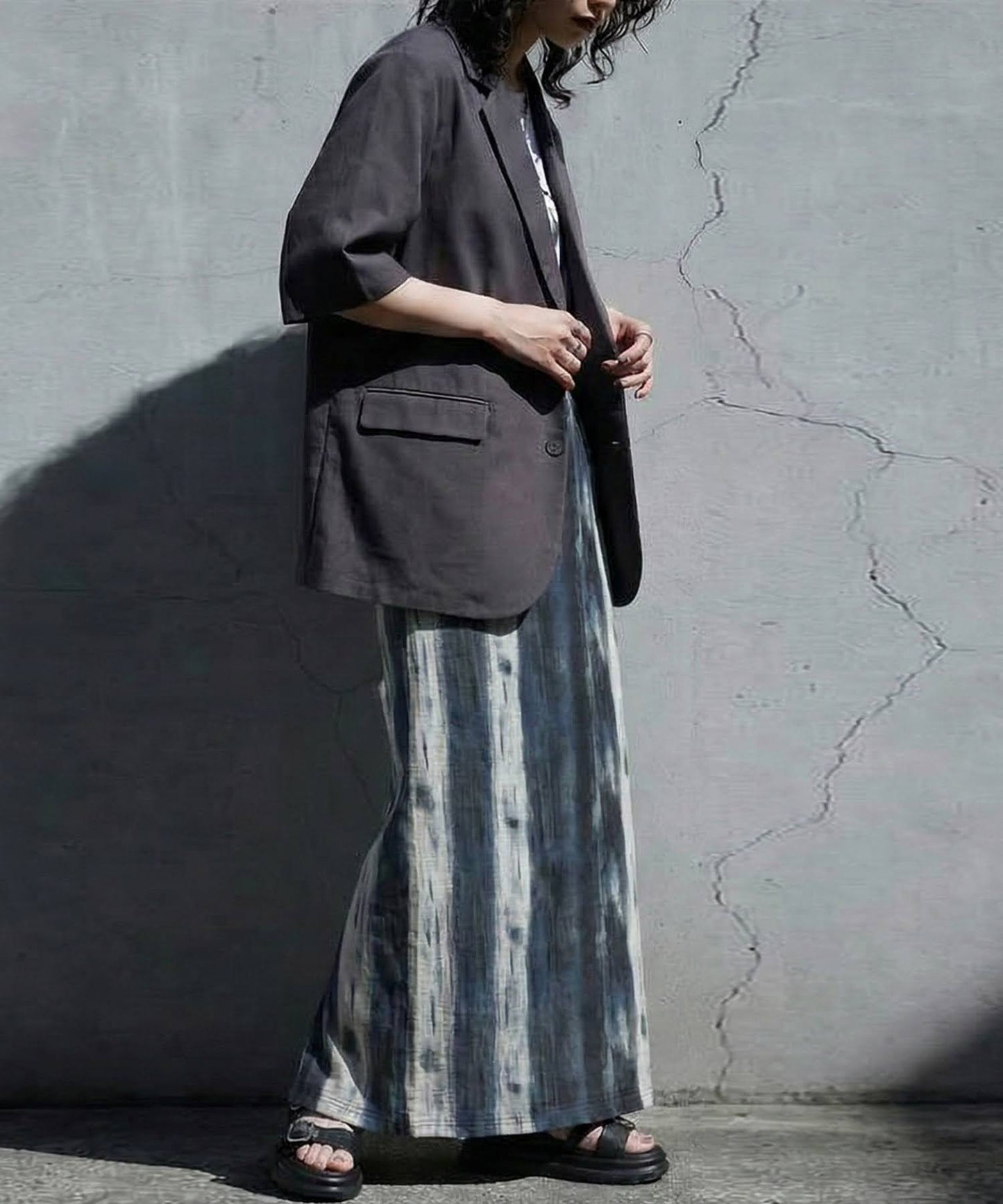Watercolor Print Long Skirt Ladies
