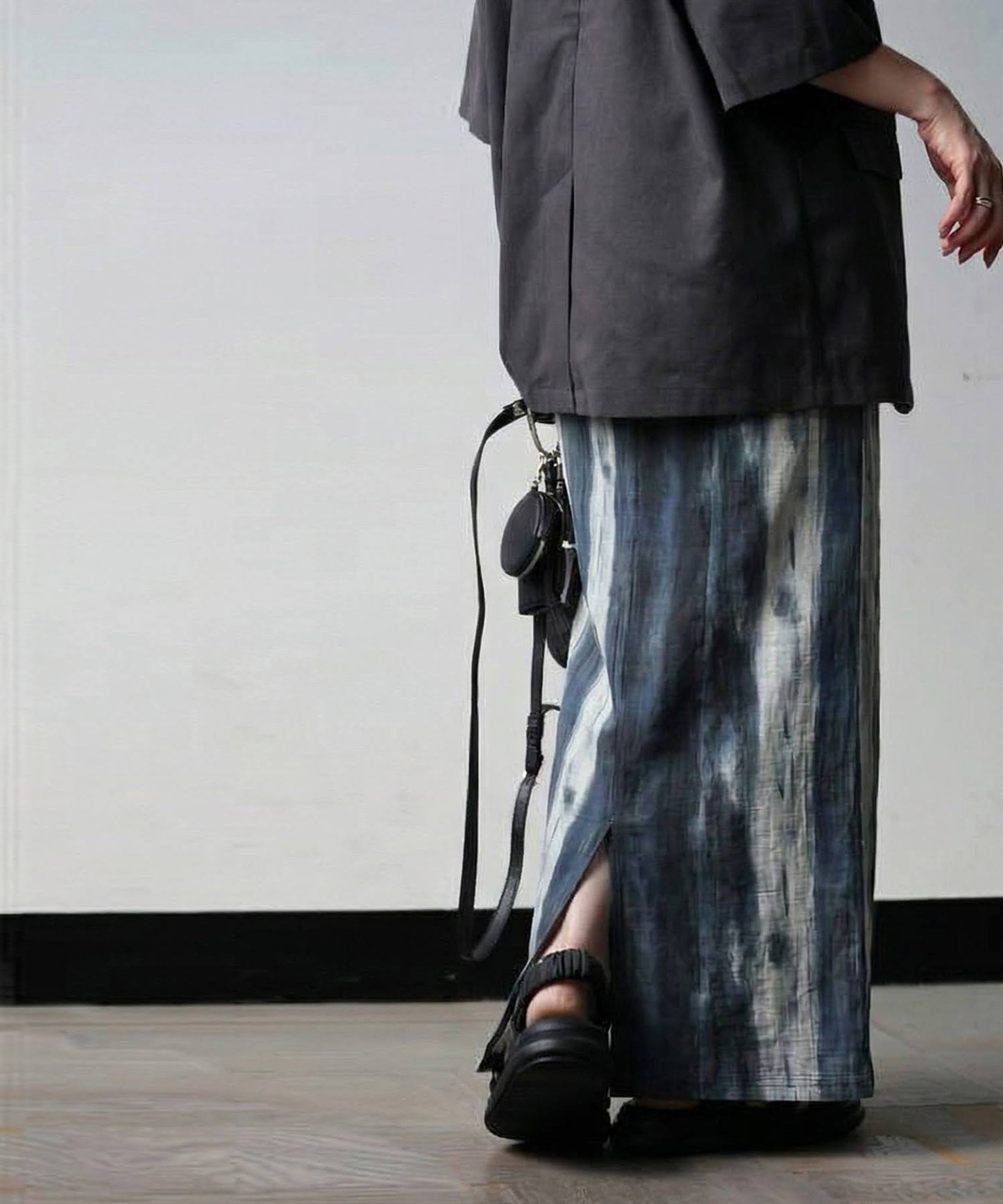 Watercolor Print Long Skirt Ladies