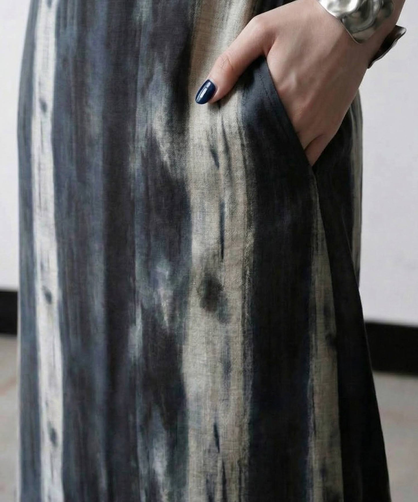 Watercolor Print Long Skirt Ladies