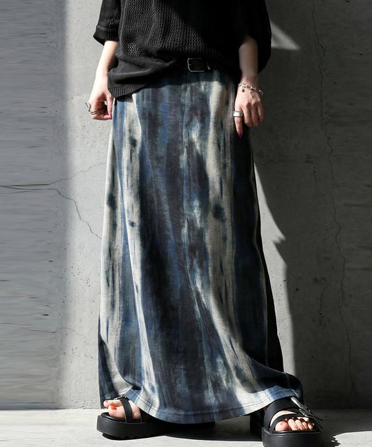 Watercolor Print Long Skirt Ladies