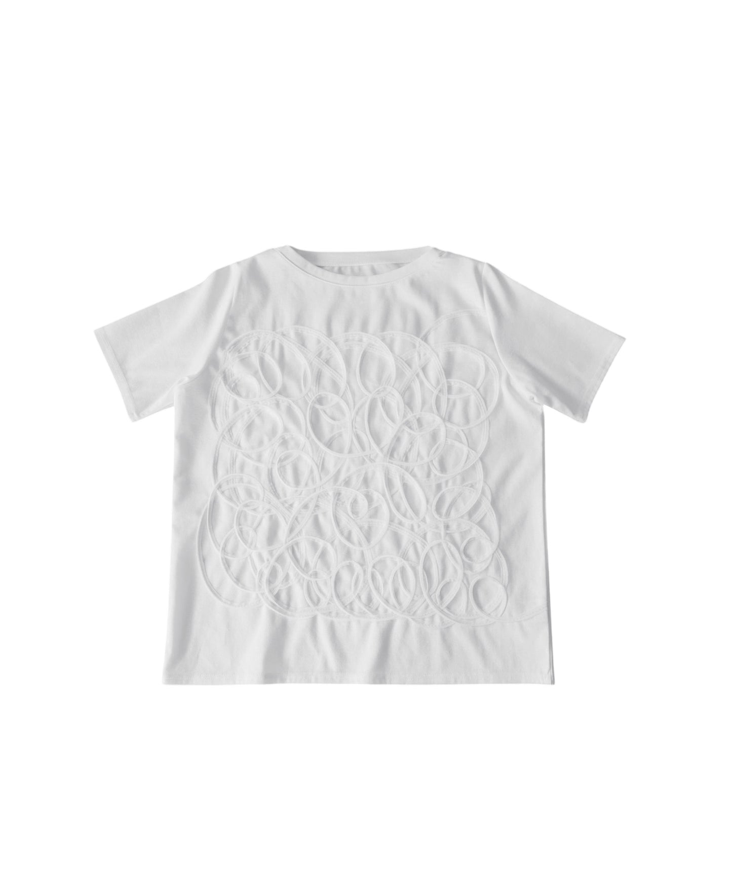 3D Embroidered Tape Design T-Shirt Ladies