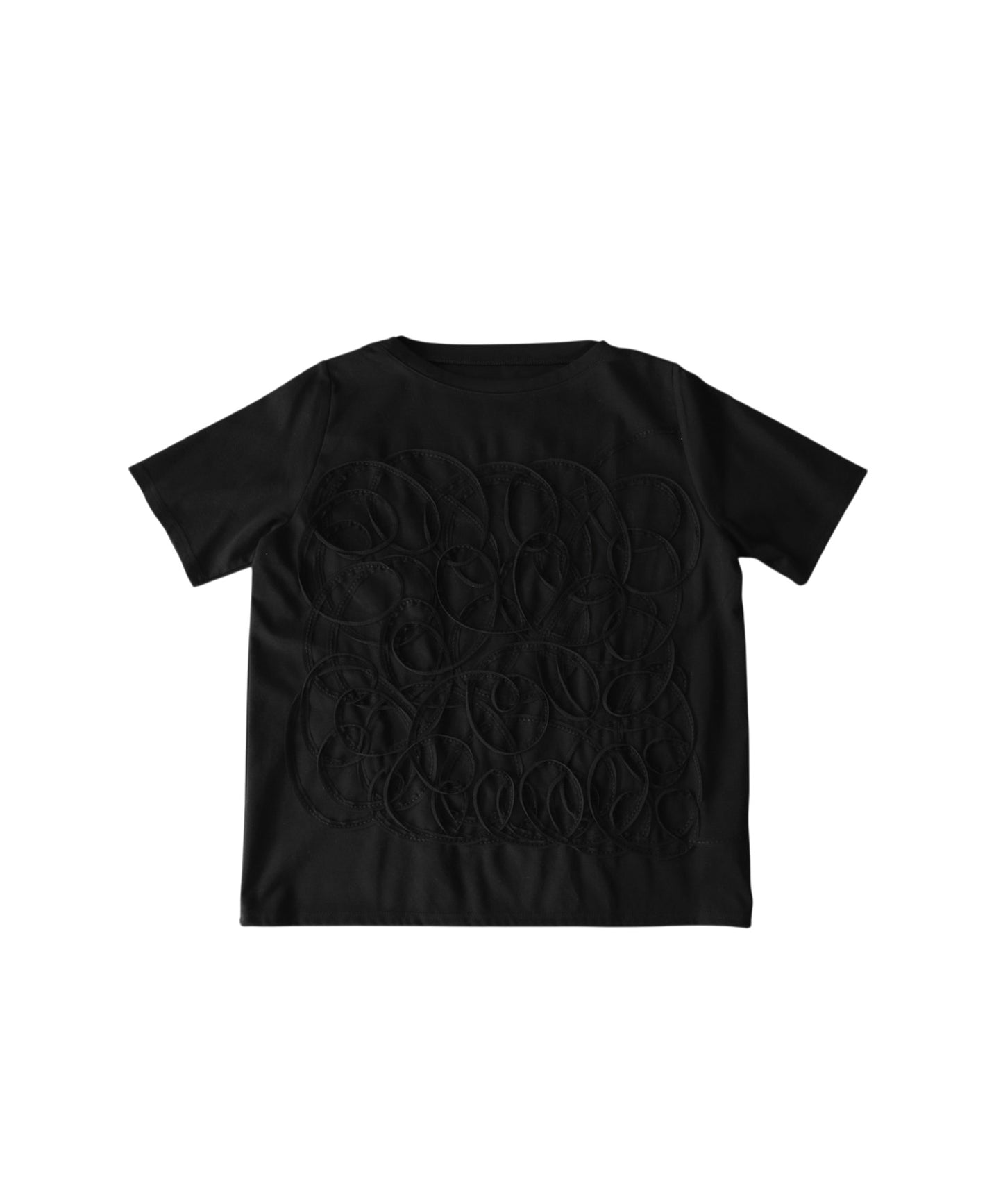 3D Embroidered Tape Design T-Shirt Ladies