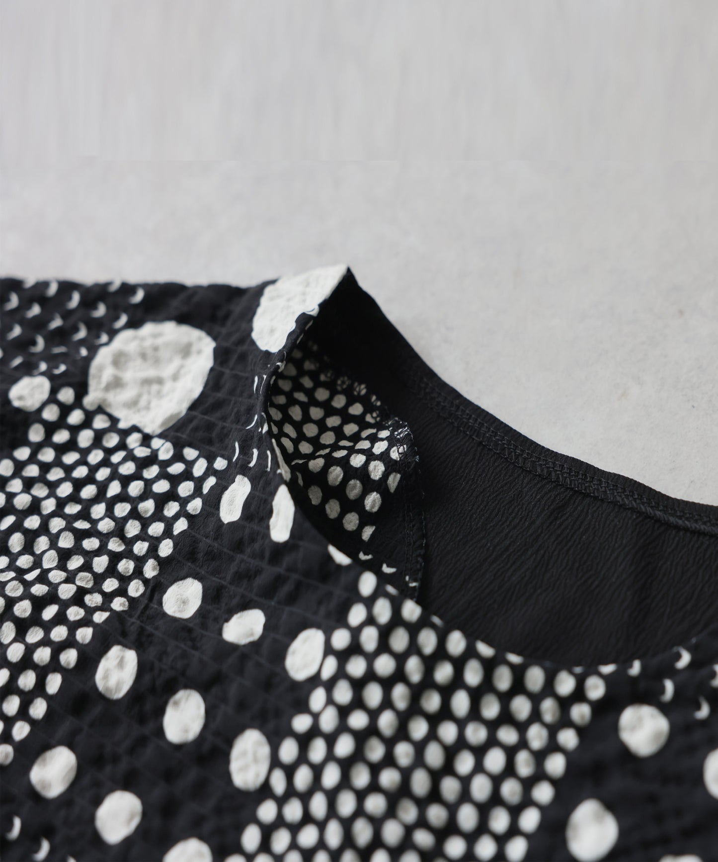 Polka Dot Cocoon Three-Quarter Sleeve Dress Ladies