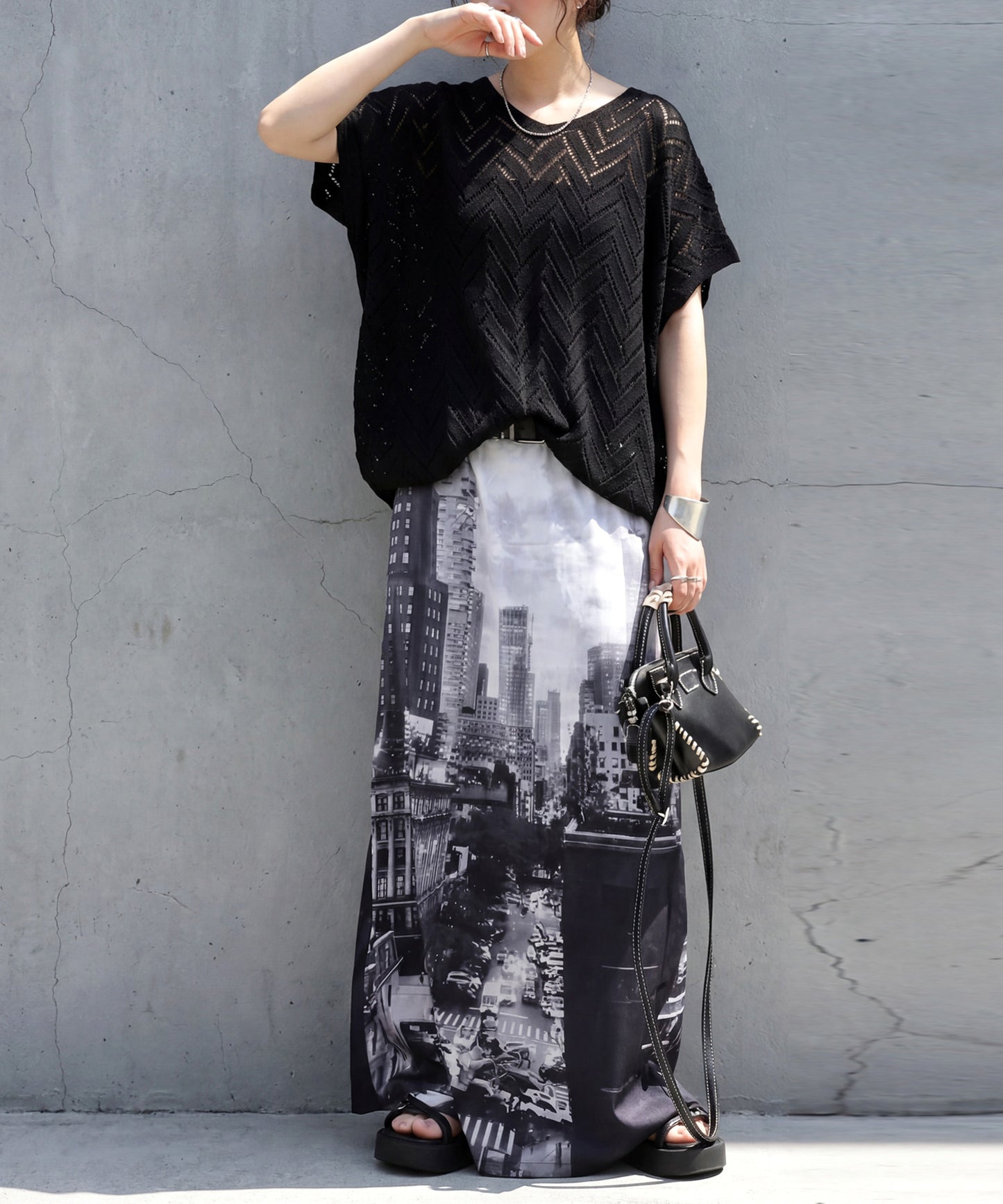 Photo Print Long Skirt Ladies