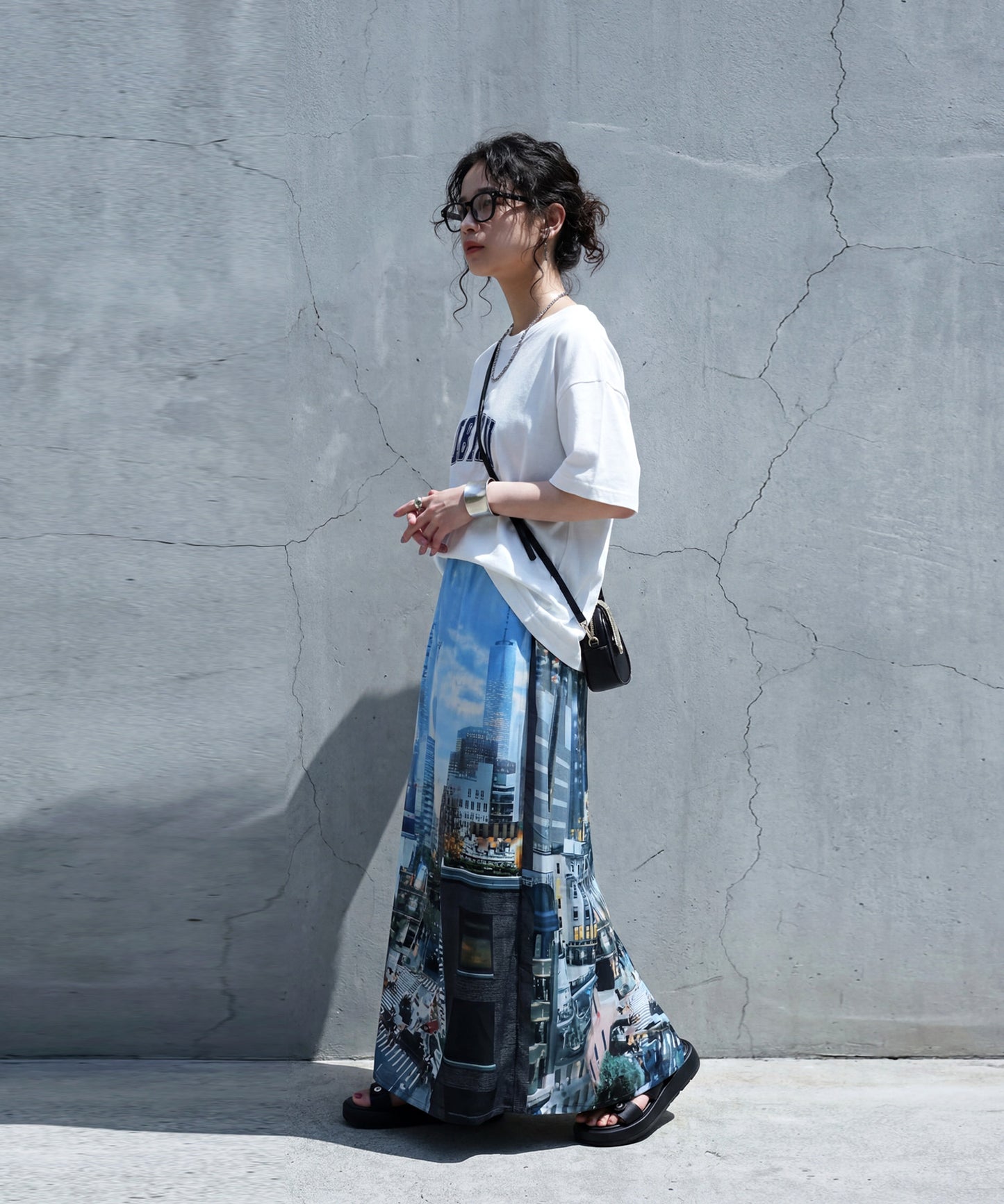 Photo Print Long Skirt Ladies