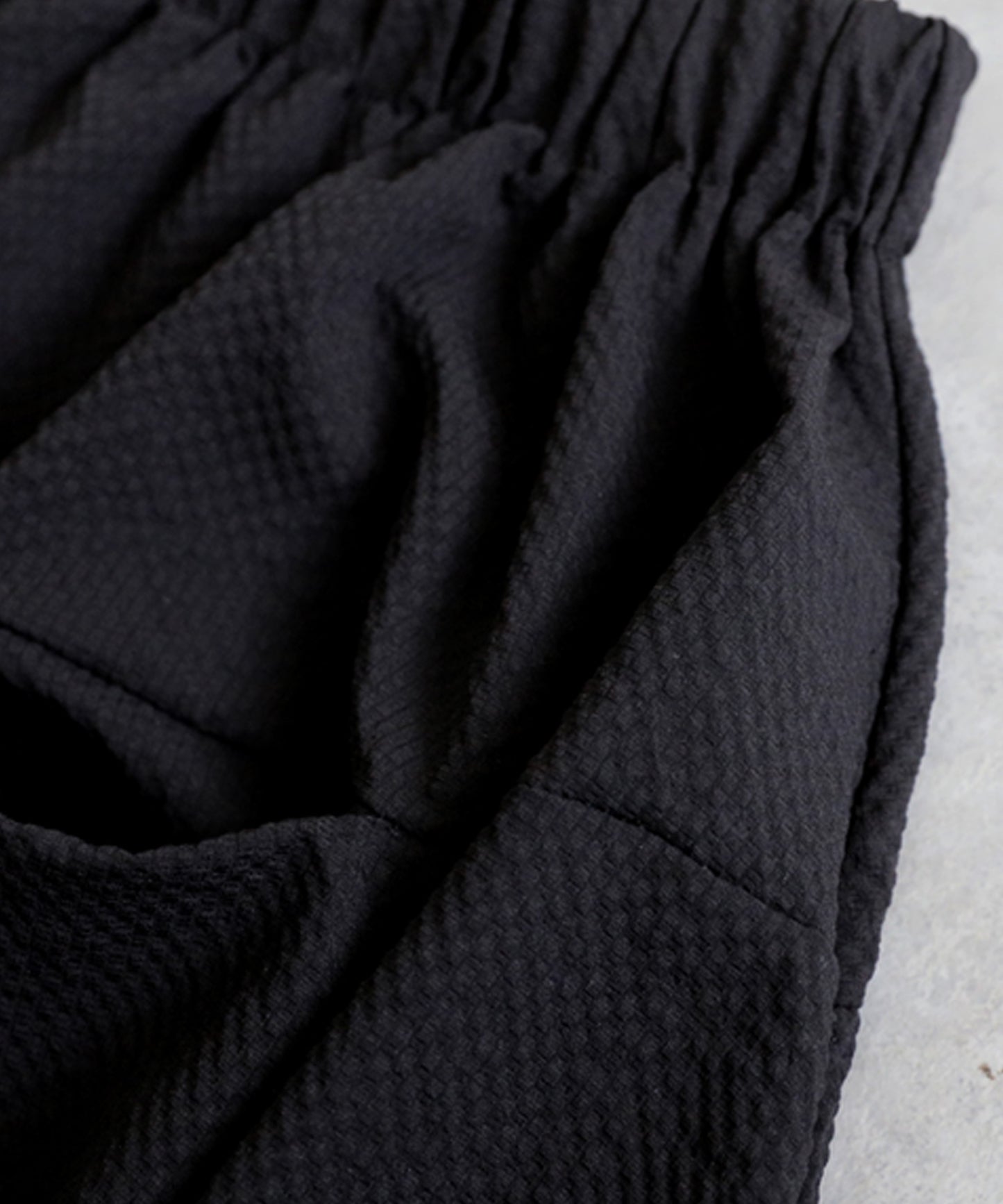Seersucker Fabric Twisted Design Wide Pants Ladies