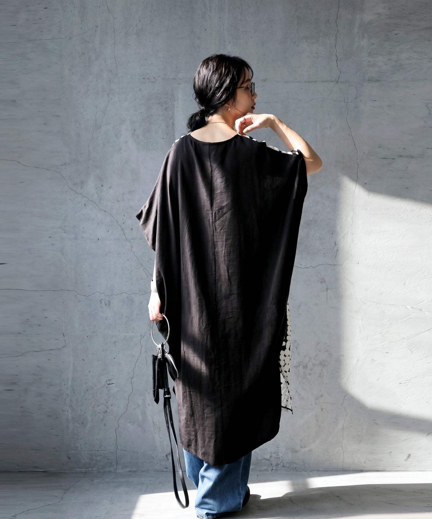 Cocoon Silhouette, Three-Dimensional Pattern, Color-Blocked Dress Ladies